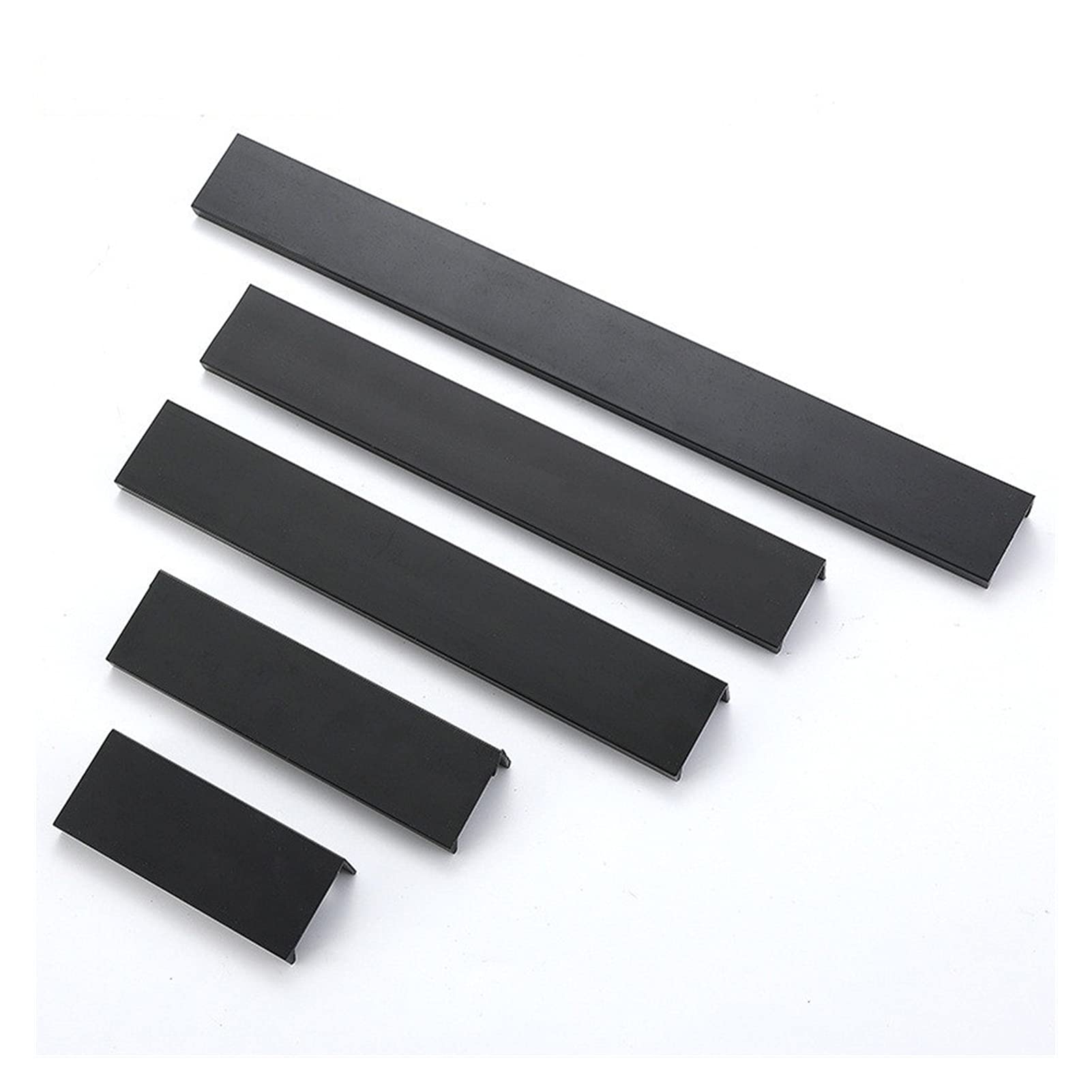 Gold Black Hidden Cabinet Pulls - Aluminum Alloy Kitchen Handles for Drawers & Cupboards (120mm) - Bedroom & Furniture Hardware