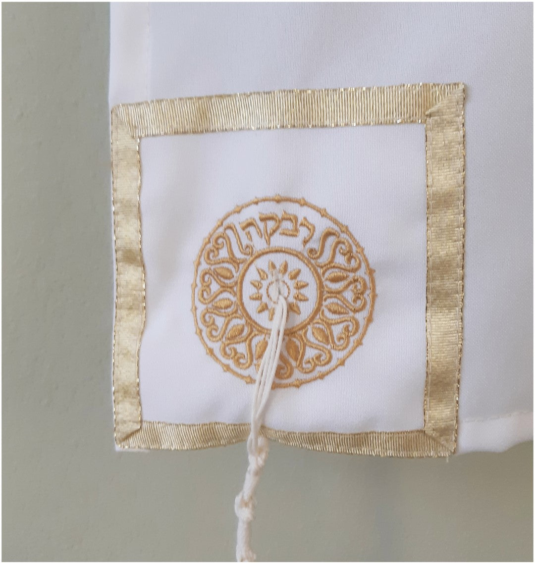 Four Mothers Gold Tallit Prayer Shawl for Girls - Elegant Jewish Prayer Shawl for Synagogue, Bat Mitzvah & Special Occasions