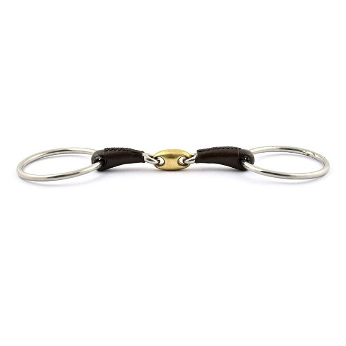 Premium Jump'in Leather Covered French Link Loose Ring Bit - Comfortable Horse Training Bit for Dressage & Western Riding | Ideal for Show Jumping & Trail Riding