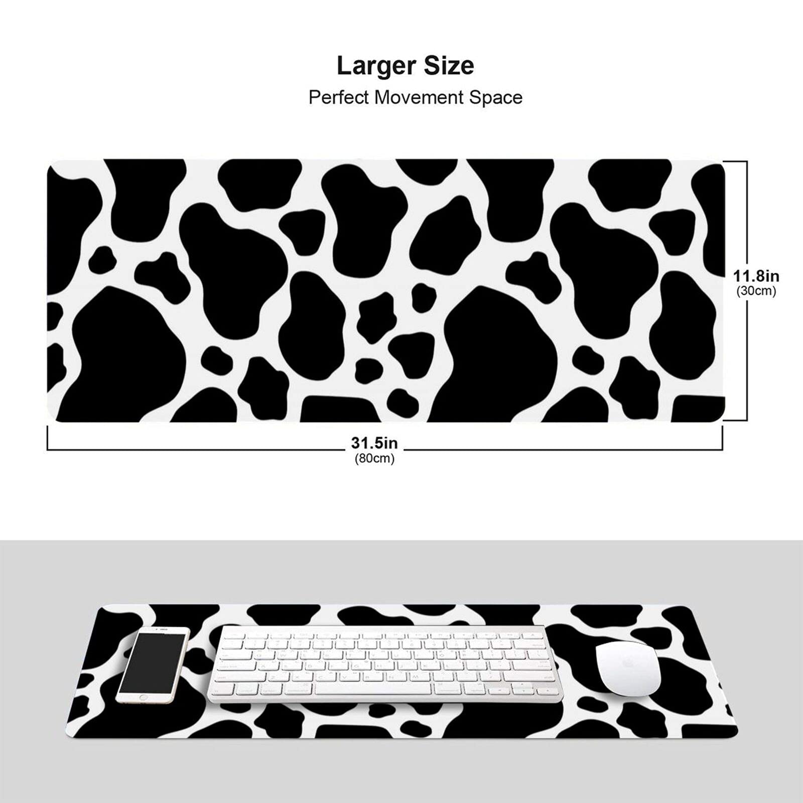 Cow Print Gaming Mouse Pad - Extra Large Extended Mouse Mat for PC, Laptop & Keyboard | Non-Slip Desk Pad for Home Office & Gaming Setup | Perfect for Work, Gaming & Computer Accessories Decor