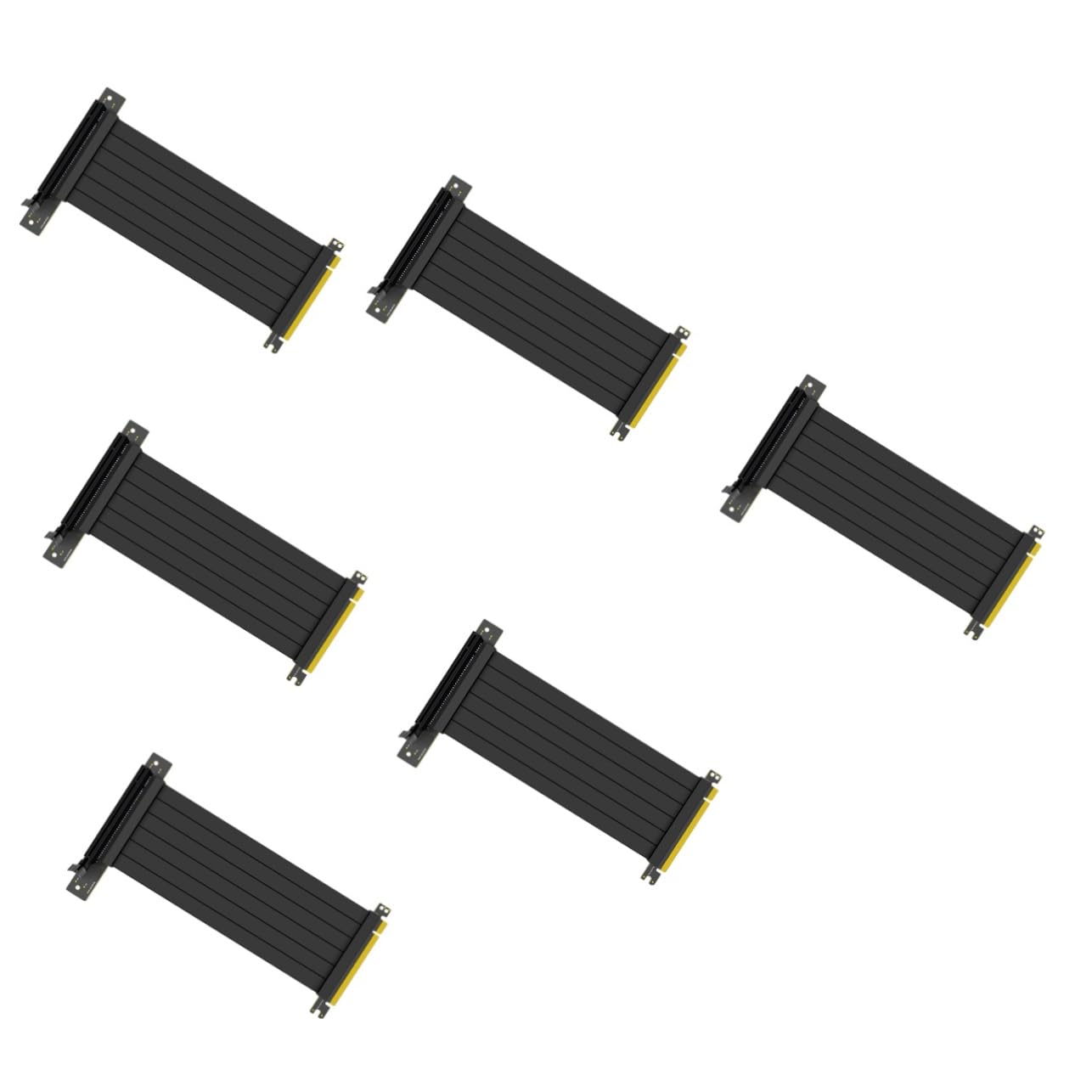 Jojofuny 6-Pack 90 Degree PCIe Riser Cable - 6-Piece GPU Extension Cord with Copper Core for Enhanced PC Performance | Ideal for Cryptocurrency Mining, Gaming Rigs, and Custom Computer Builds
