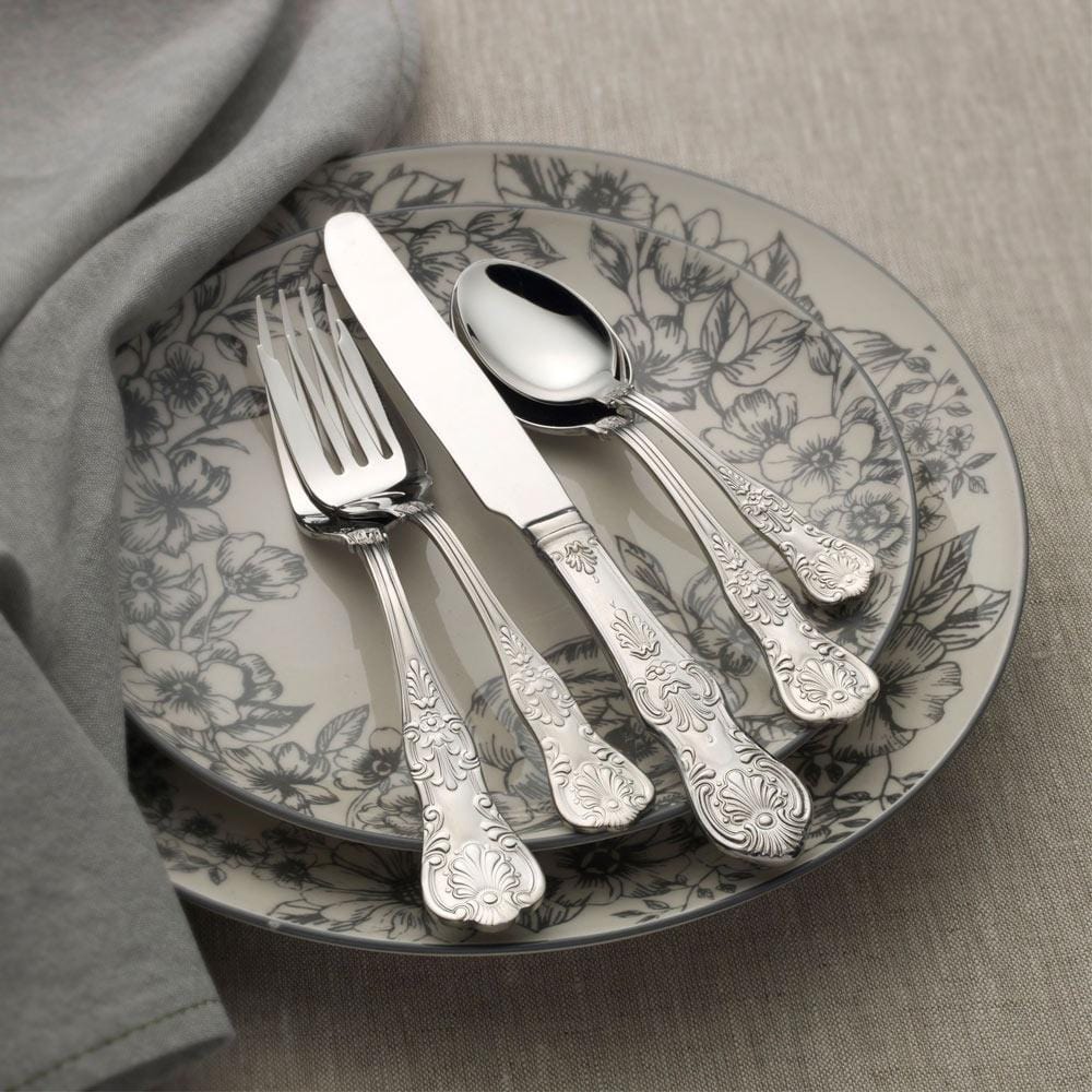 65-Piece Queens Flatware Set - Service for 12 - Stainless Steel Silverware Set for Dining, Entertaining & Special Occasions