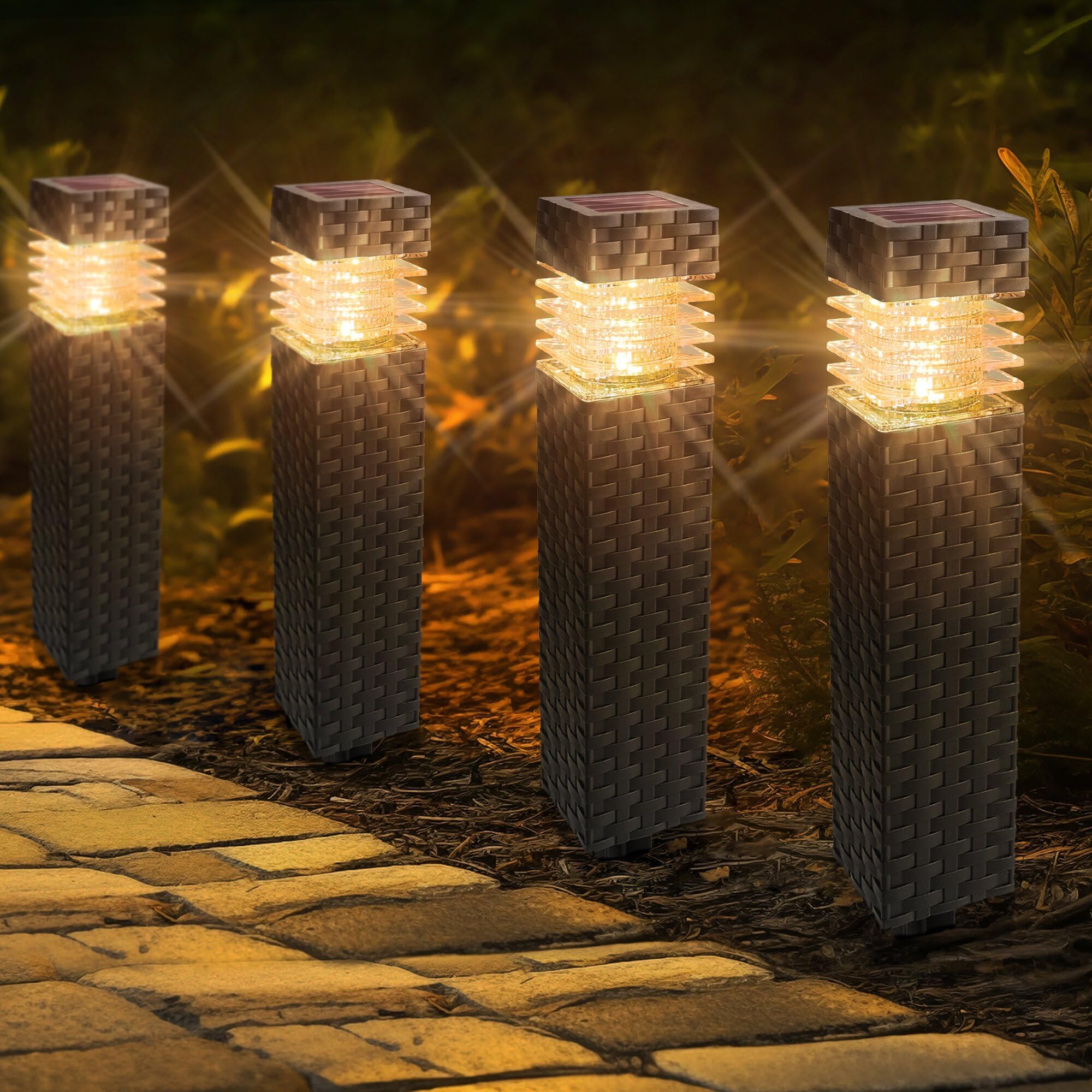 Jyoiat Solar Powered Pathway Lights - 6 Pack Waterproof Outdoor Solar Garden Lights for Walkway, Lawn, Path, Yard & Patio Decor (Warm White) | Energy-Efficient Landscape Lighting for Driveway, Sidewalk & Garden Pathways