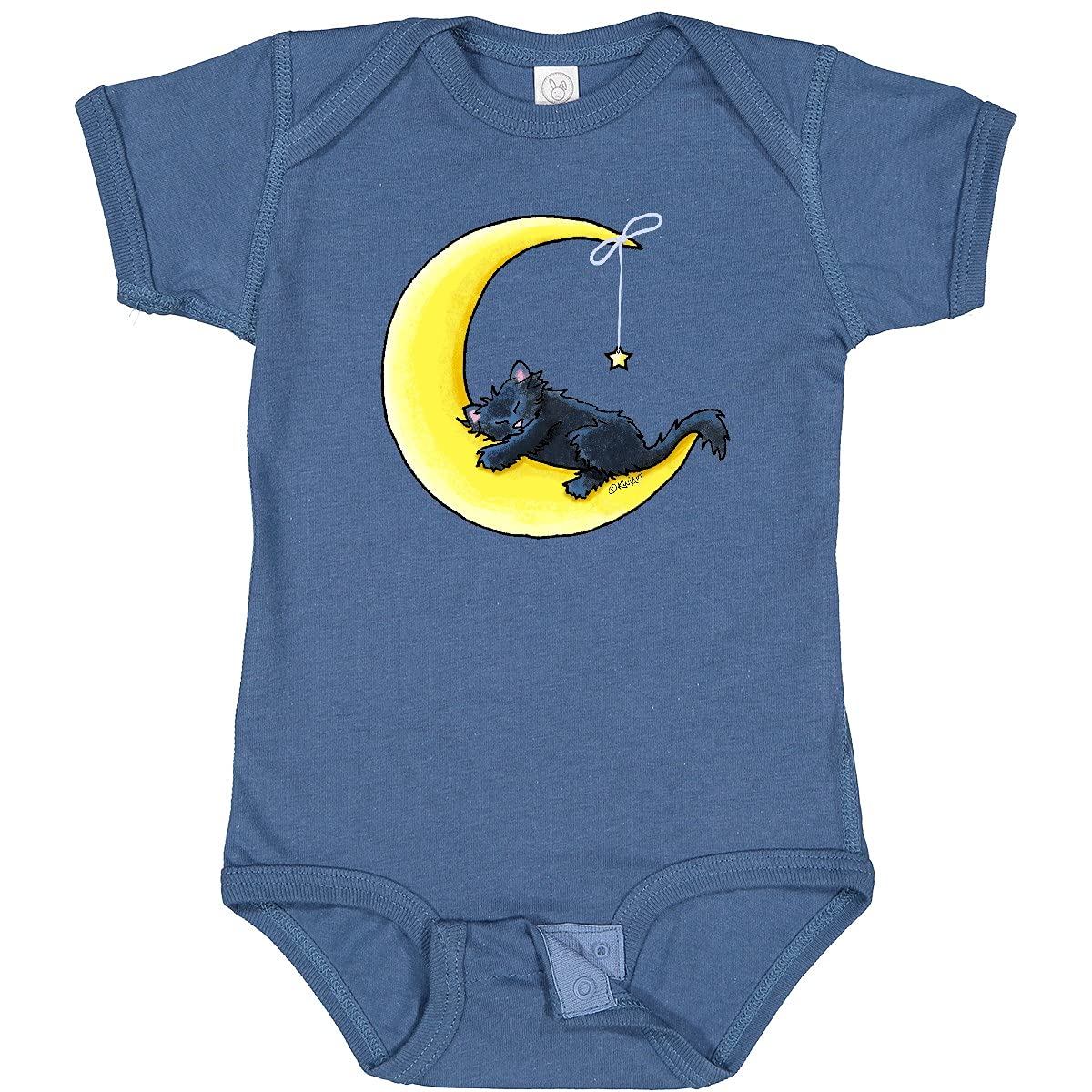 Inktastic Black Cat Lunar Love Baby Bodysuit - Cute Astronaut Cat Onesie for Newborns & Infants - Perfect for Baby Showers, Birthdays & Photo Shoots