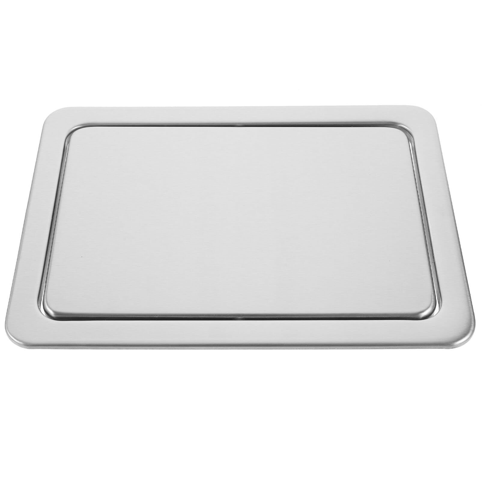 Stainless Steel Built-In Trash Can Lid with Swing Flap - Rectangle Recessed Counter Top Cover for Kitchen Garbage Bin | Durable & Easy to Install for Home, Office, or Restaurant Use