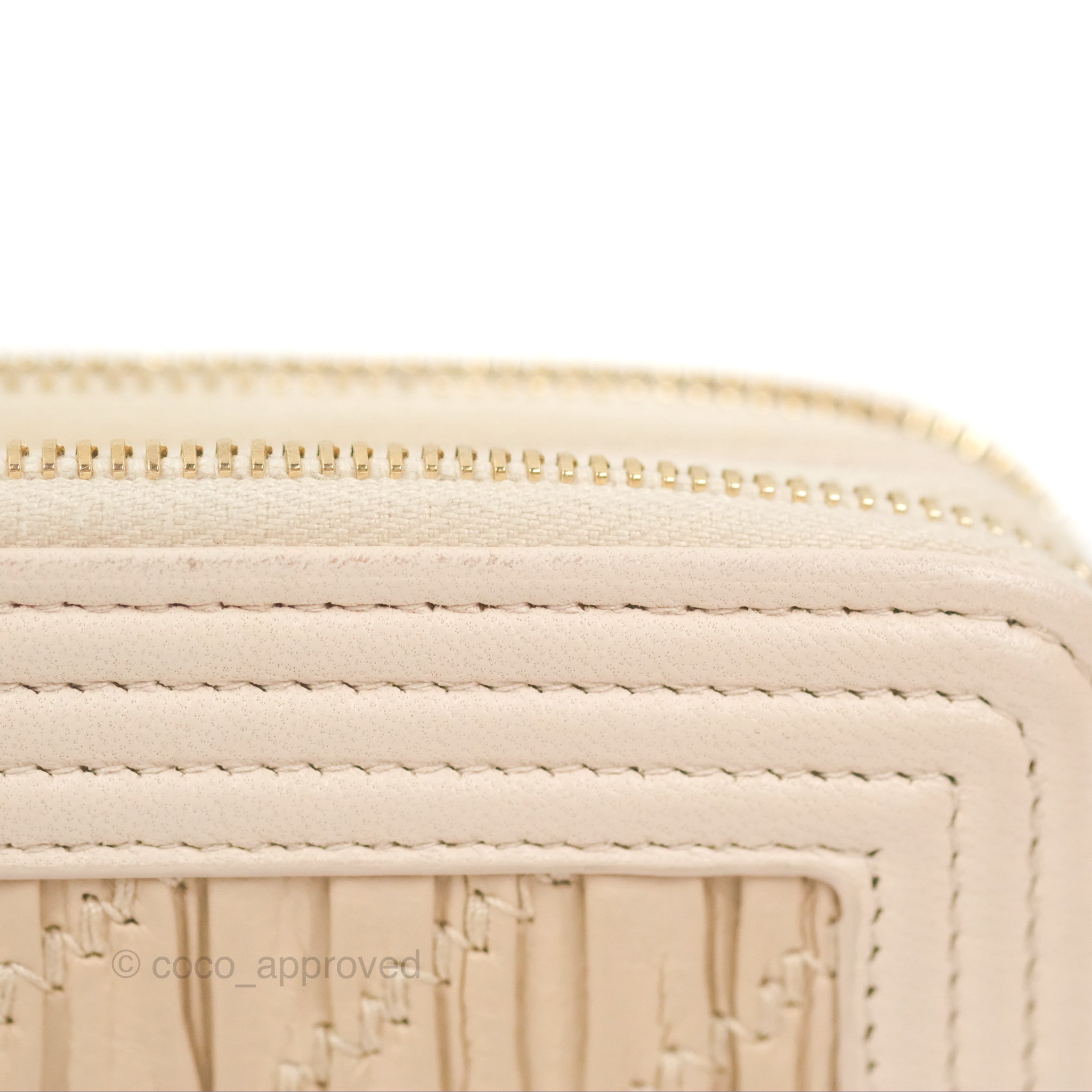 Chanel Boy Double Zip Clutch On Chain Chevron Pale Beige with Aged Gold Hardware - Luxury Crossbody Bag for Women, Perfect for Evening Parties & Date Nights