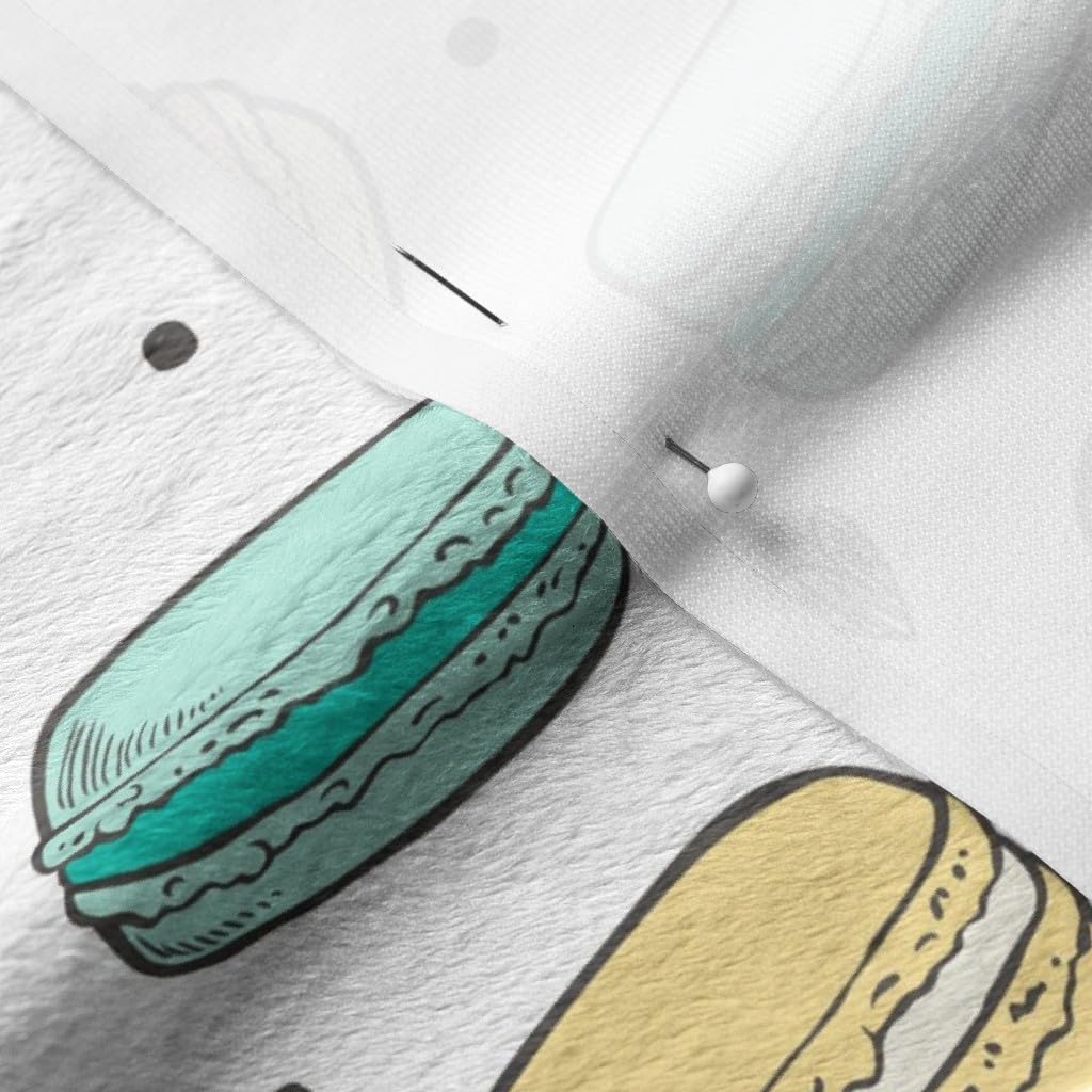 Macaron Bakery Cookies Printed Minky Fabric Fat Quarter - Soft Plush for Sewing Baby Blankets, Quilt Backing & DIY Crafts - Sweet Candy Food Themed Fabric for Nursery Decor & Gift Projects