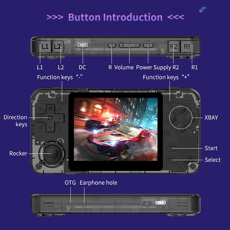 Powkiddy RGB10X Retro Handheld Game Console - Portable Gaming Device with 1000+ Classic Games - Perfect for Travel, Commuting & Outdoor Entertainment