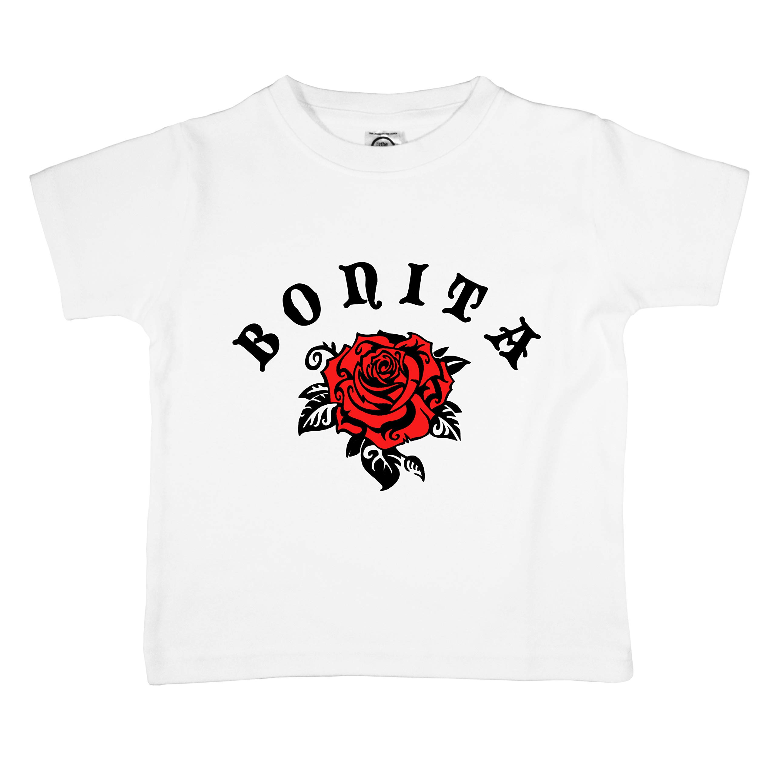Organic Cotton Toddler T-Shirt | The Spunky Stork Bonita Spanish Rose Design | Soft & Comfortable for Kids | Perfect for Playdates, Daycare & Family Outings