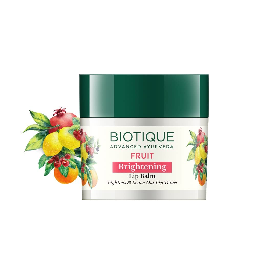 Biotique Bio Fruit Whitening & Brightening Lip Balm 12g & Face Wash 100ml - Natural Skincare for Glowing Lips & Clear Skin - Perfect for Daily Beauty Routine & Travel Essentials