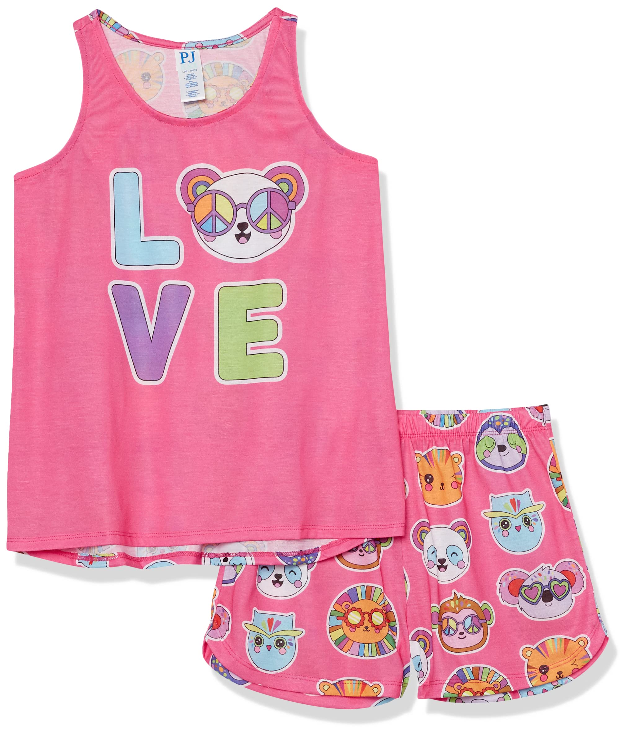 The Children's Place Girls' Sleeveless Tank Top and Shorts 2-Piece Pajama Set - Soft Cotton Sleepwear for Kids, Perfect for Bedtime & Lounging