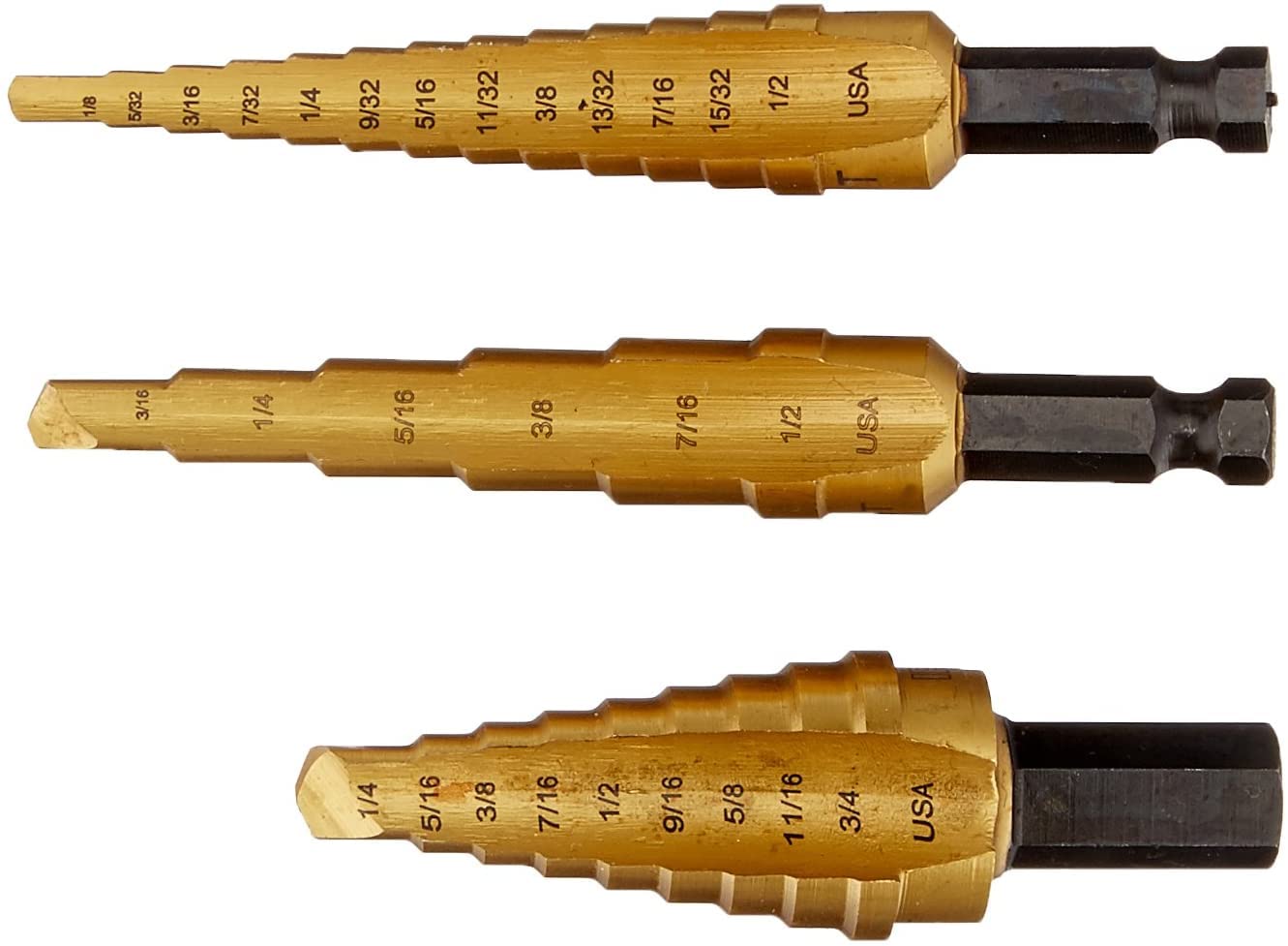 3-Piece Step Drill Bit Set #502T (1/4