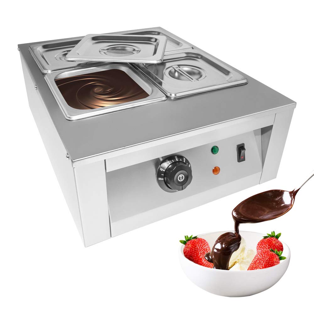 ALDKitchen Electric Chocolate Melting Pot - 4 Tanks Professional Candy & Fondue Warmer (110V) - Perfect for Baking, Dessert Making & Party Treats