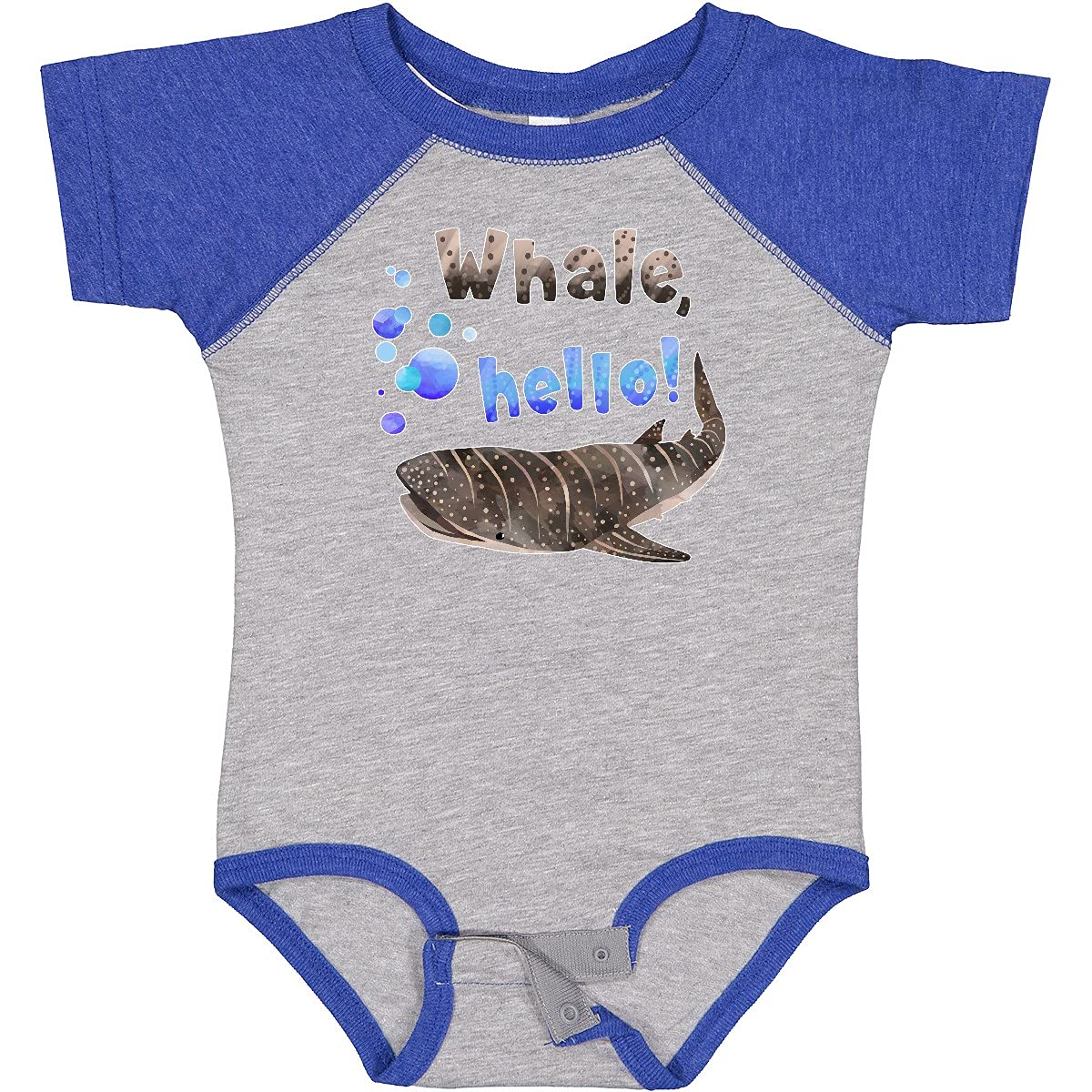 Inktastic Whale Hello Cute Whale Shark with Bubbles Baby Bodysuit - Soft Cotton Onesie for Newborns & Infants - Perfect for Beach Vacations, Pool Parties & Summer Outfits