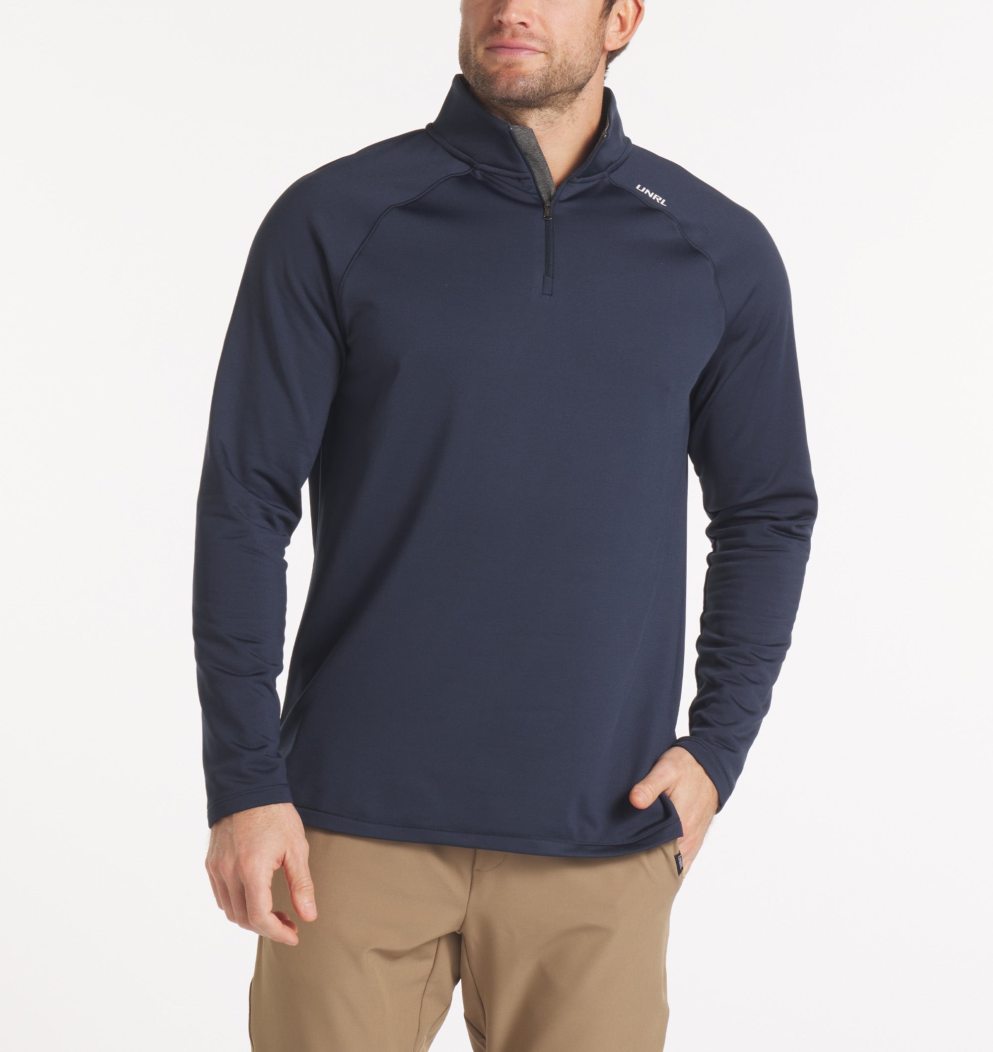 UNRL Interlock Quarter Zip Pullover - Men's Lightweight Fleece Jacket for Running, Hiking & Outdoor Activities