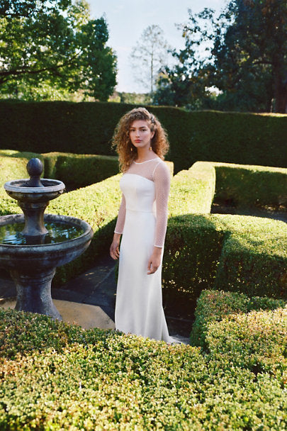 BHLDN Amy Kuschel Cat Gown - Elegant Lace Wedding Dress with Floral Embroidery | Perfect for Beach Weddings, Boho Bridal Showers & Romantic Photoshoots