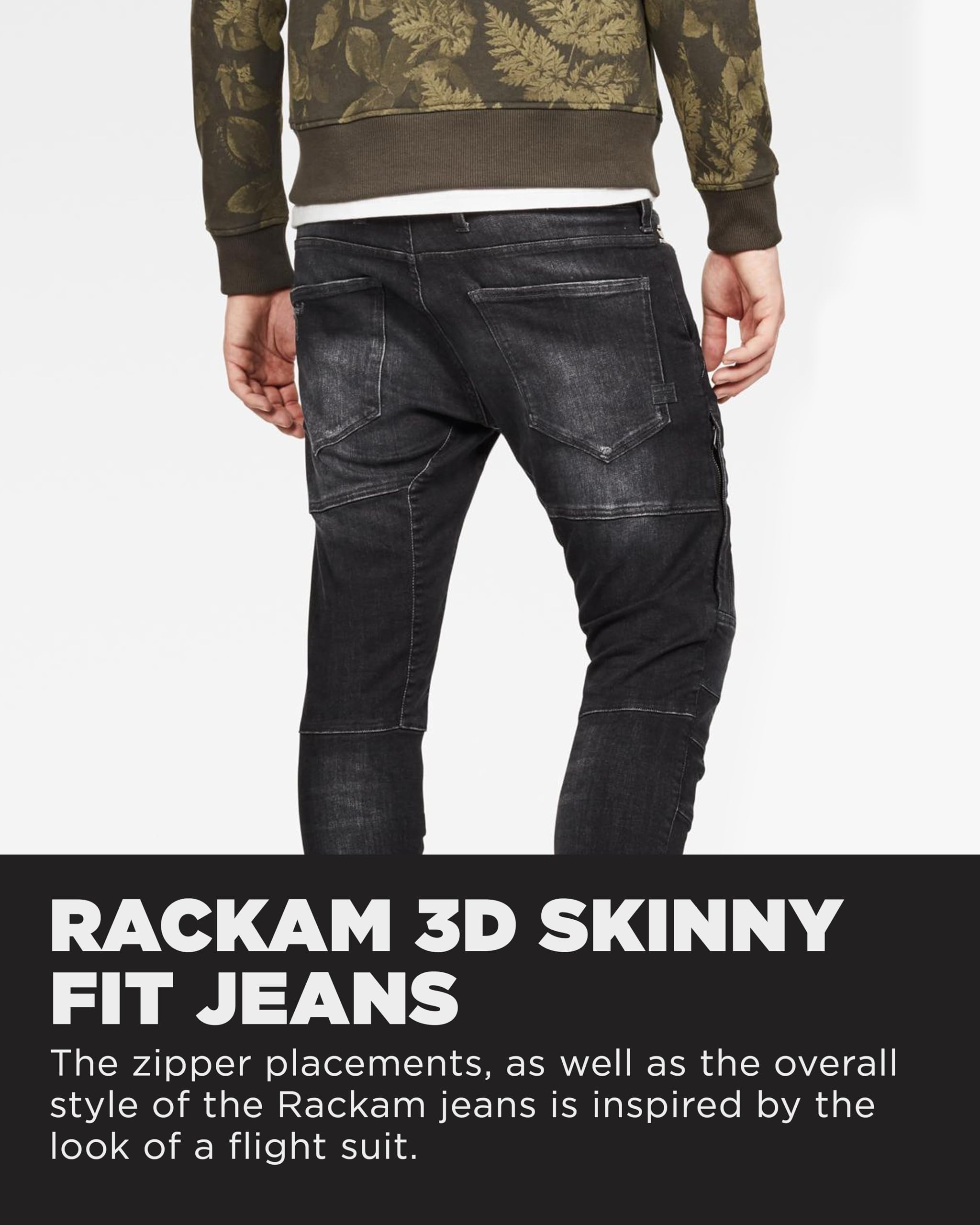 G-Star Raw Men's Rackam 3D Skinny Fit Jeans - Slim Tapered Denim Pants for Casual & Streetwear Outfits | Perfect for Everyday Wear and Night Out