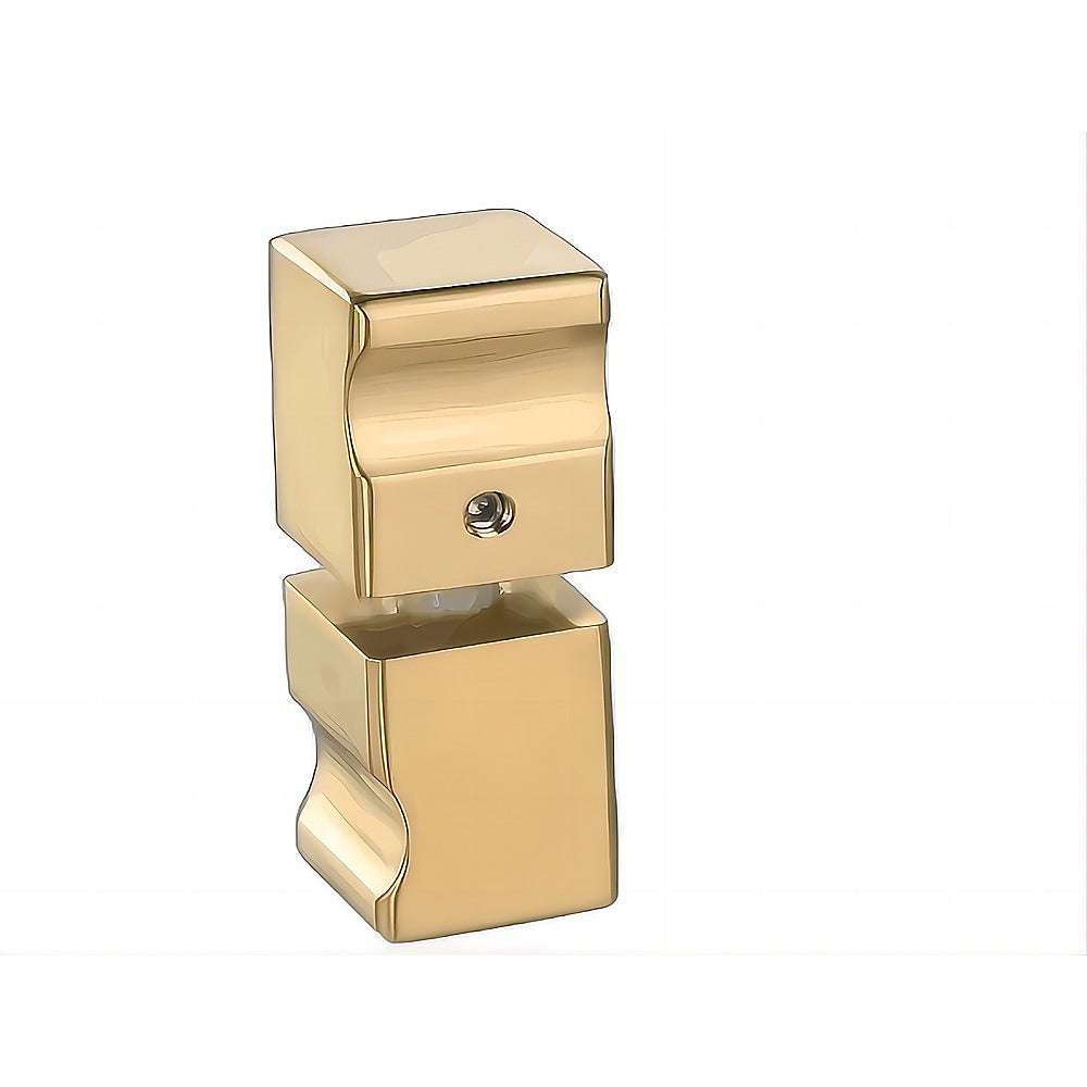 120x110cm Frameless Corner Shower Screen with Gold Channel & Stainless Steel Hinges, Square Knob Handle - Modern Bathroom Upgrade for Small Spaces & Luxury Showers