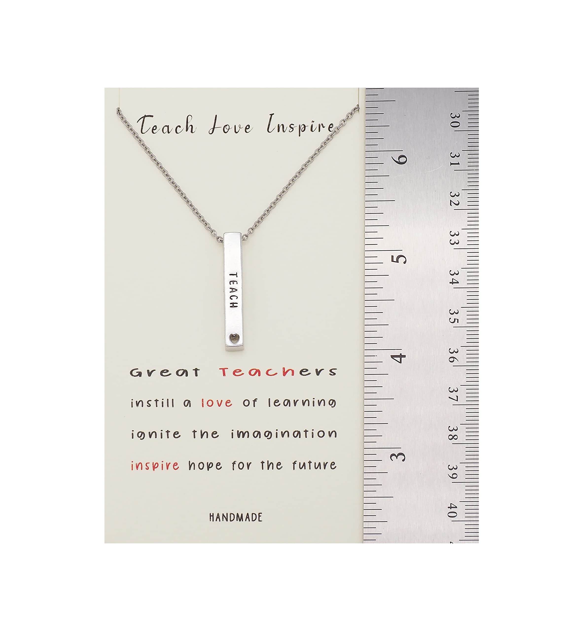 Joyfulle Zina Teacher Necklace - Inspirational Jewelry Gift for Educators