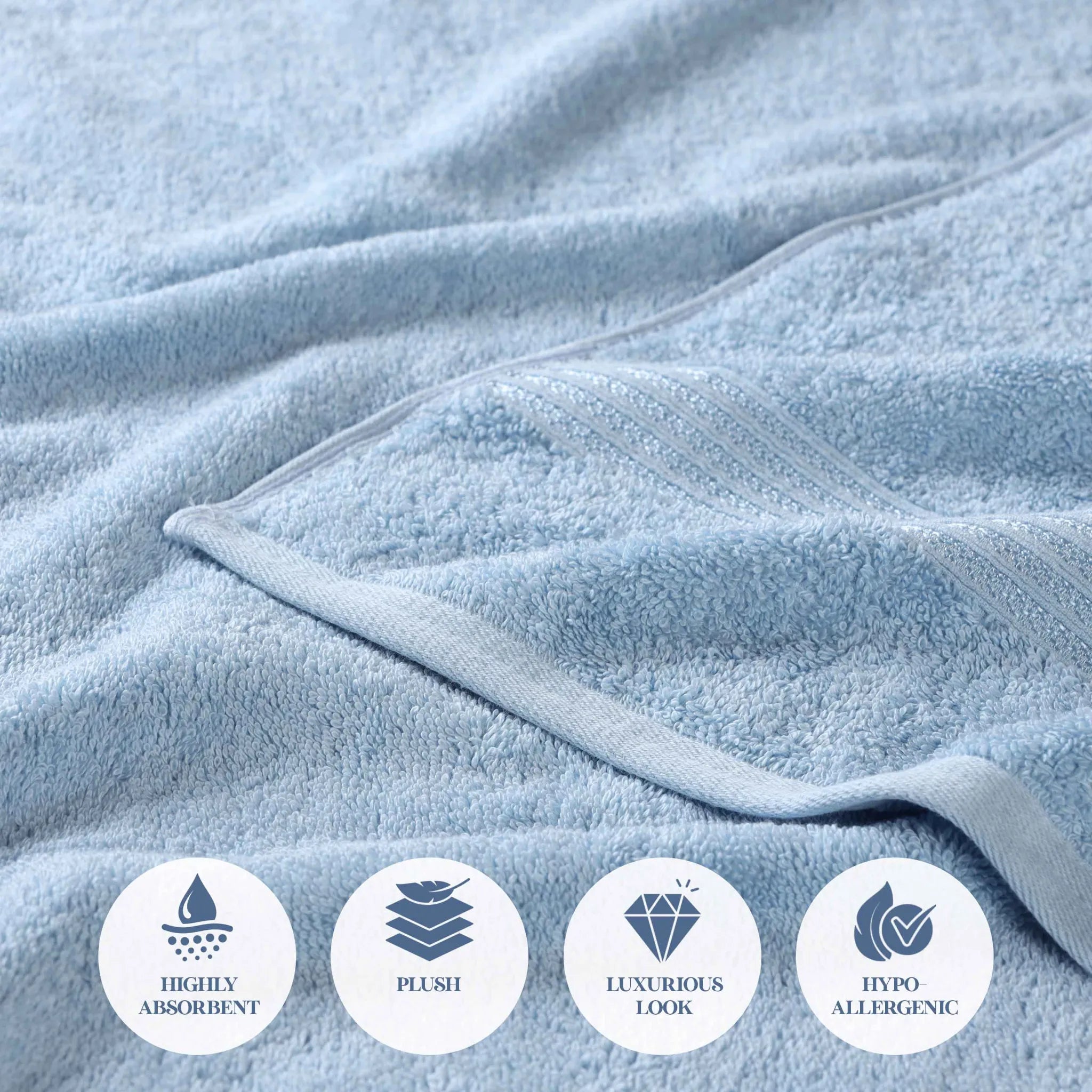 Premium Heritage Egyptian Cotton Bath Towel Set of 2 - Ultra Soft, Highly Absorbent & Quick Dry - Luxury Spa & Bathroom Essentials for Home & Hotel Use