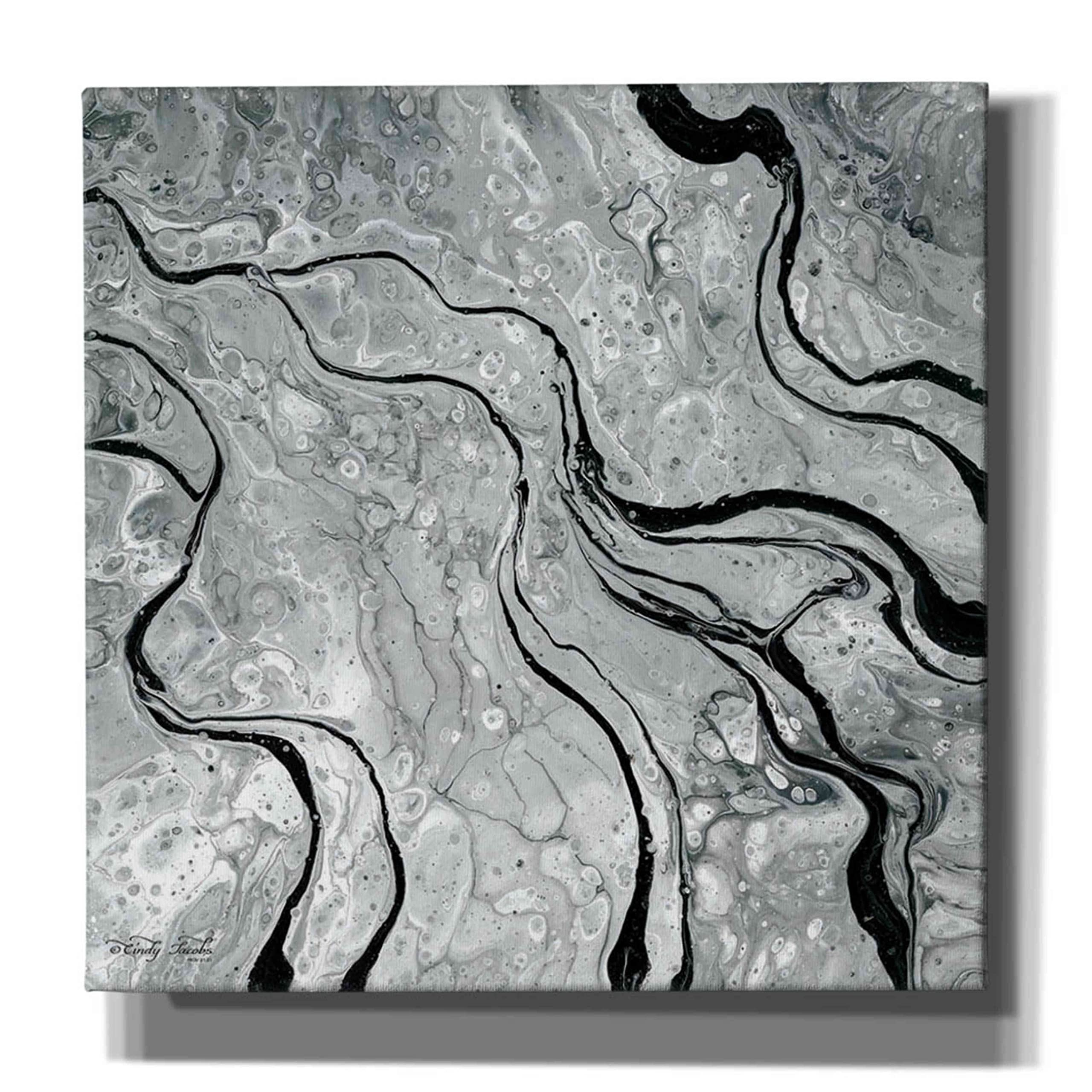 Abstract in Gray V by Cindy Jacobs - 37x37 Inch Modern Canvas Wall Art for Living Room, Bedroom & Office Decor | Handmade Graffiti Painting, Home & Office Gift Idea