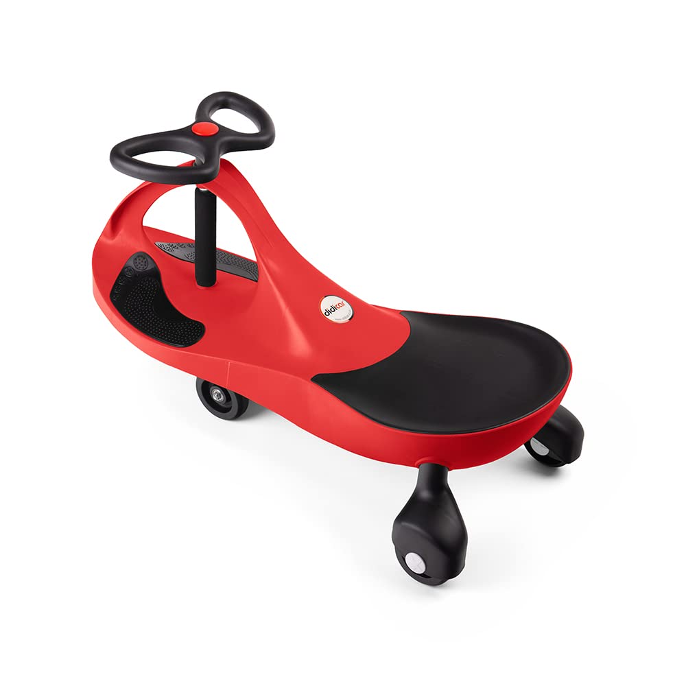 Didicar Fiery Red Ride On Car - Wiggle Car for Kids, Toddler Scooter & Outdoor Toys - Perfect for Garden Games, Backyard Play & Indoor Fun