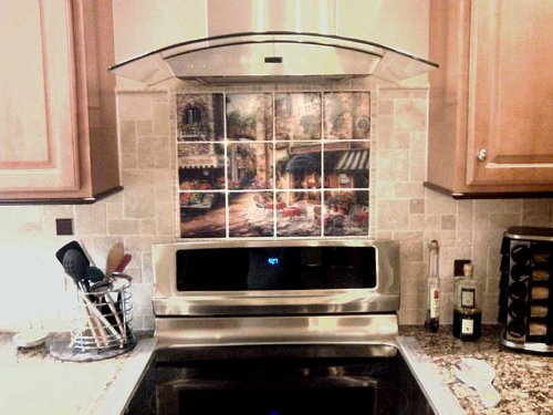 Ceramic Backsplash Tile Mural - BUON Appetito 2 by Nicky Boehme - Handmade Kitchen Wall Decor for Italian-Themed Cooking Spaces