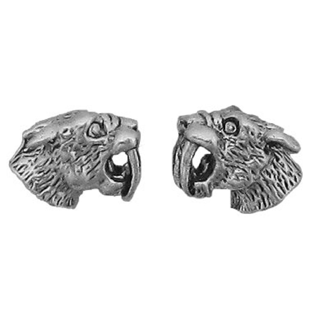 Sterling Silver Sabertooth Tiger Earrings for Women - Dangle Post Earrings with Prehistoric Design - Perfect for Halloween, Cosplay, and Unique Jewelry Gifts