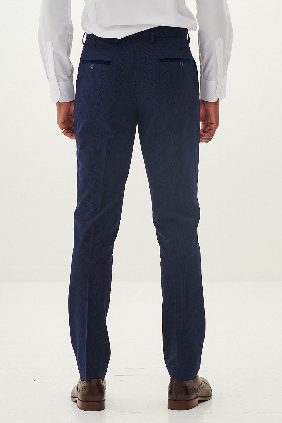 BROMLEY Navy Blue Double Breasted Two-Piece Suit for Men | Formal Business Attire | Wedding & Office Wear