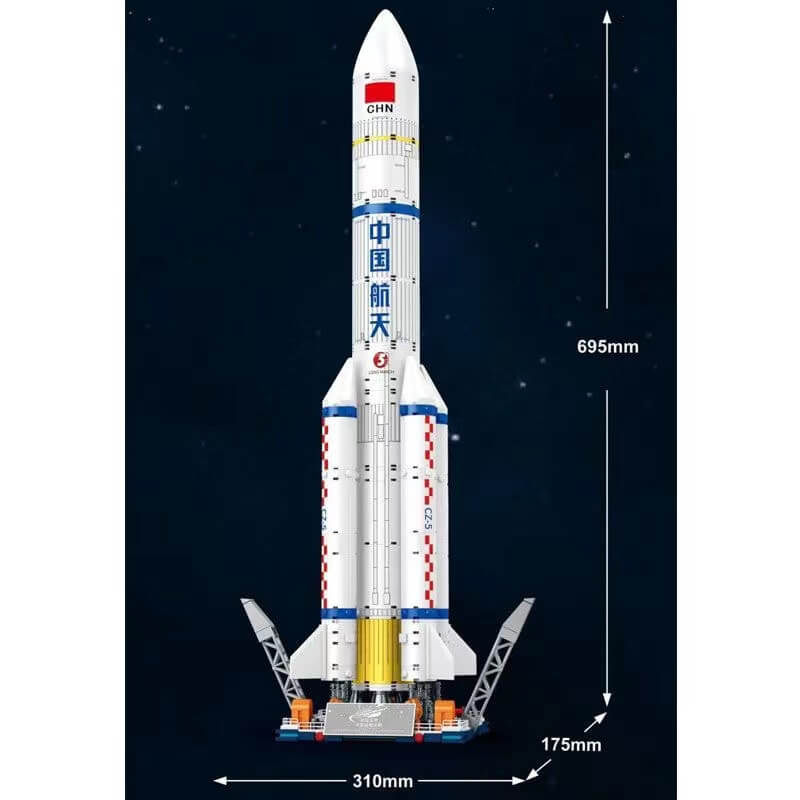 Sembo 203365 Long March 5 Building Blocks Set - Space Rocket Model Kit for Adults & Kids - Perfect for STEM Learning, Collectors & Space Enthusiasts - Great Gift for Birthday, Christmas & Home Decoration