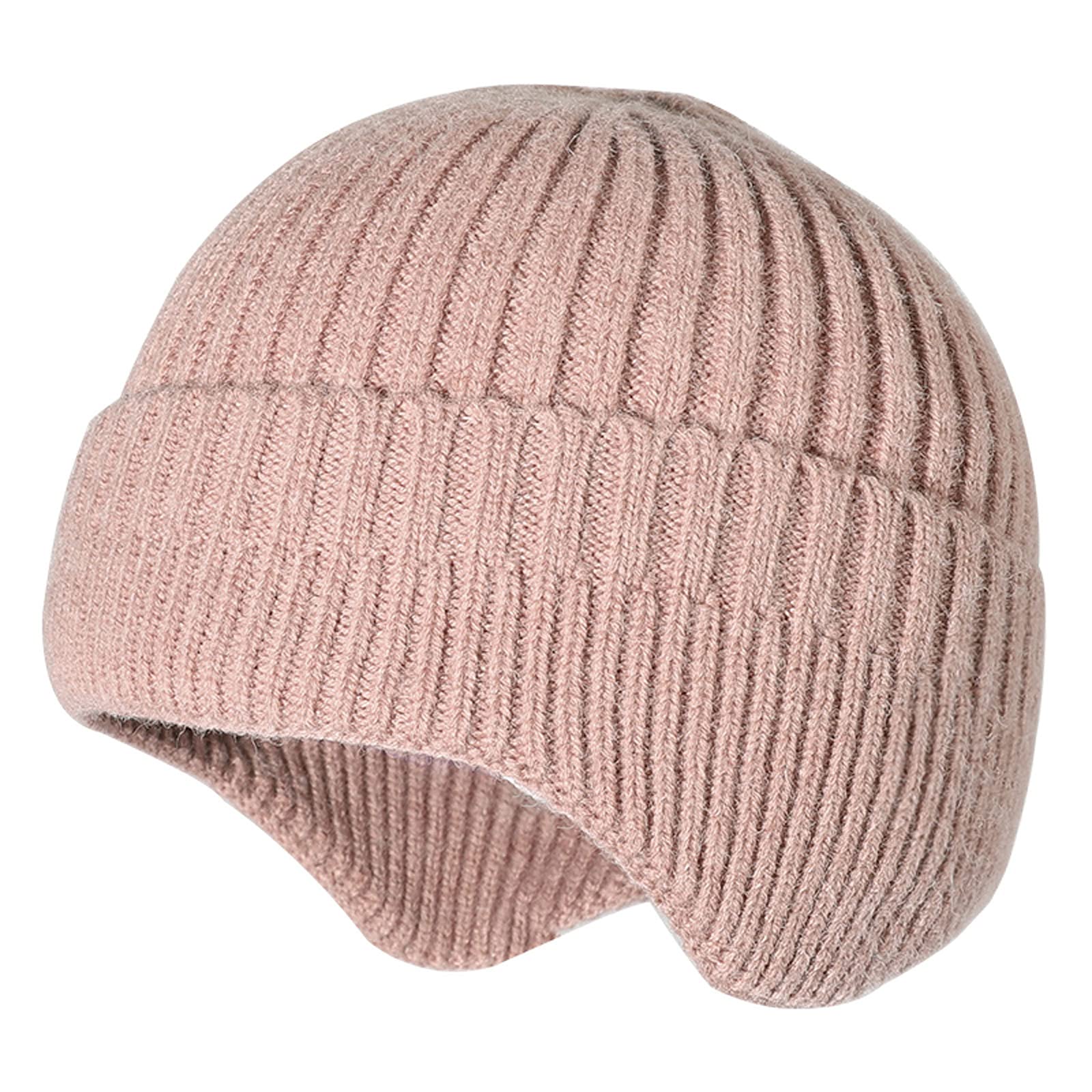 Warm Winter Hats for Men & Women - Windproof Wool Knit Beanie for Skiing, Cycling & Outdoor Activities - Cozy Stretchable Earmuff Hat for Autumn & Winter