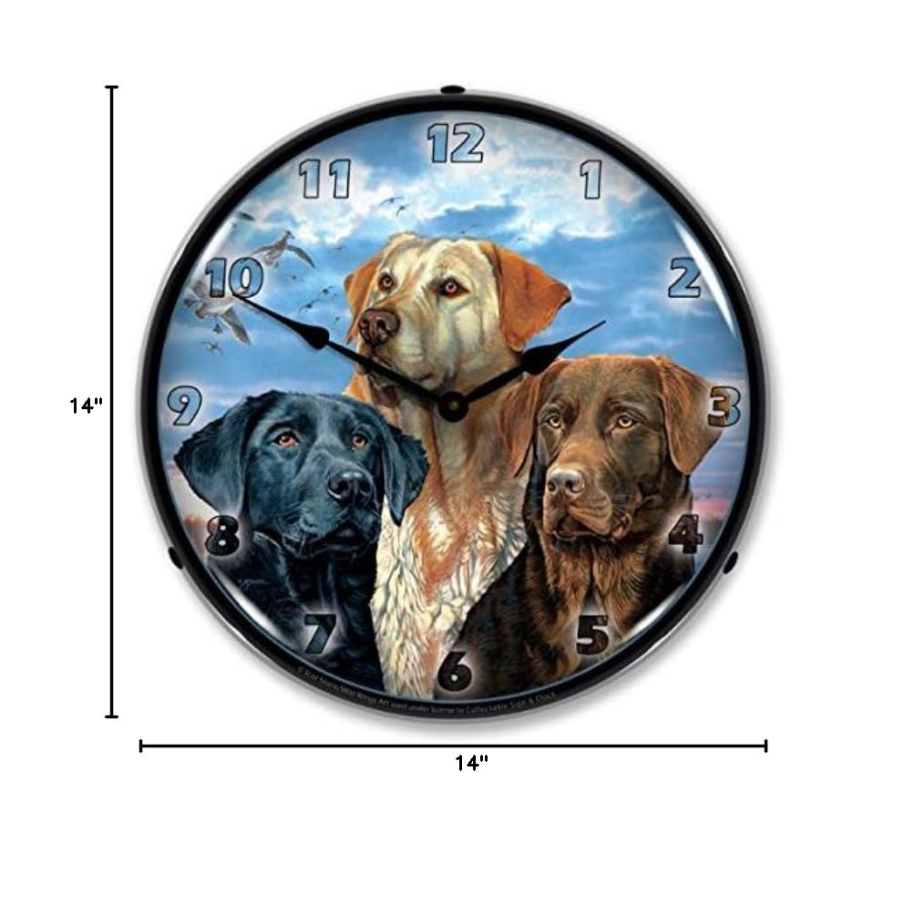 Scot Storm Labrador Retriever LED Wall Clock - Silent Non-Ticking Battery Operated Dog Lover Gift for Living Room, Bedroom, Office Decor (12 Inch) - Perfect for Pet Owners, Home & Office Use