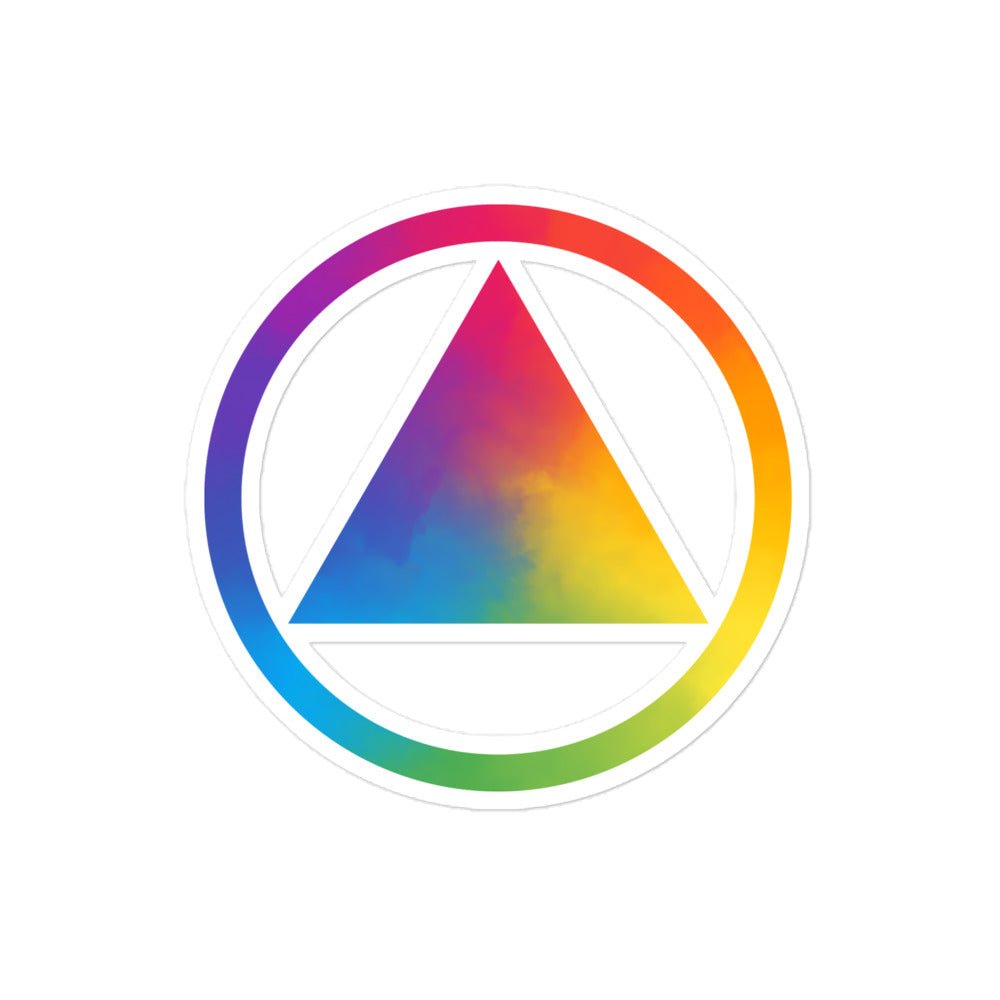 Rainbow Resilience Sobriety Triangle Vinyl Sticker - Motivational Decal for Recovery, AA Meetings & Personal Growth - Perfect for Laptops, Water Bottles & Journals