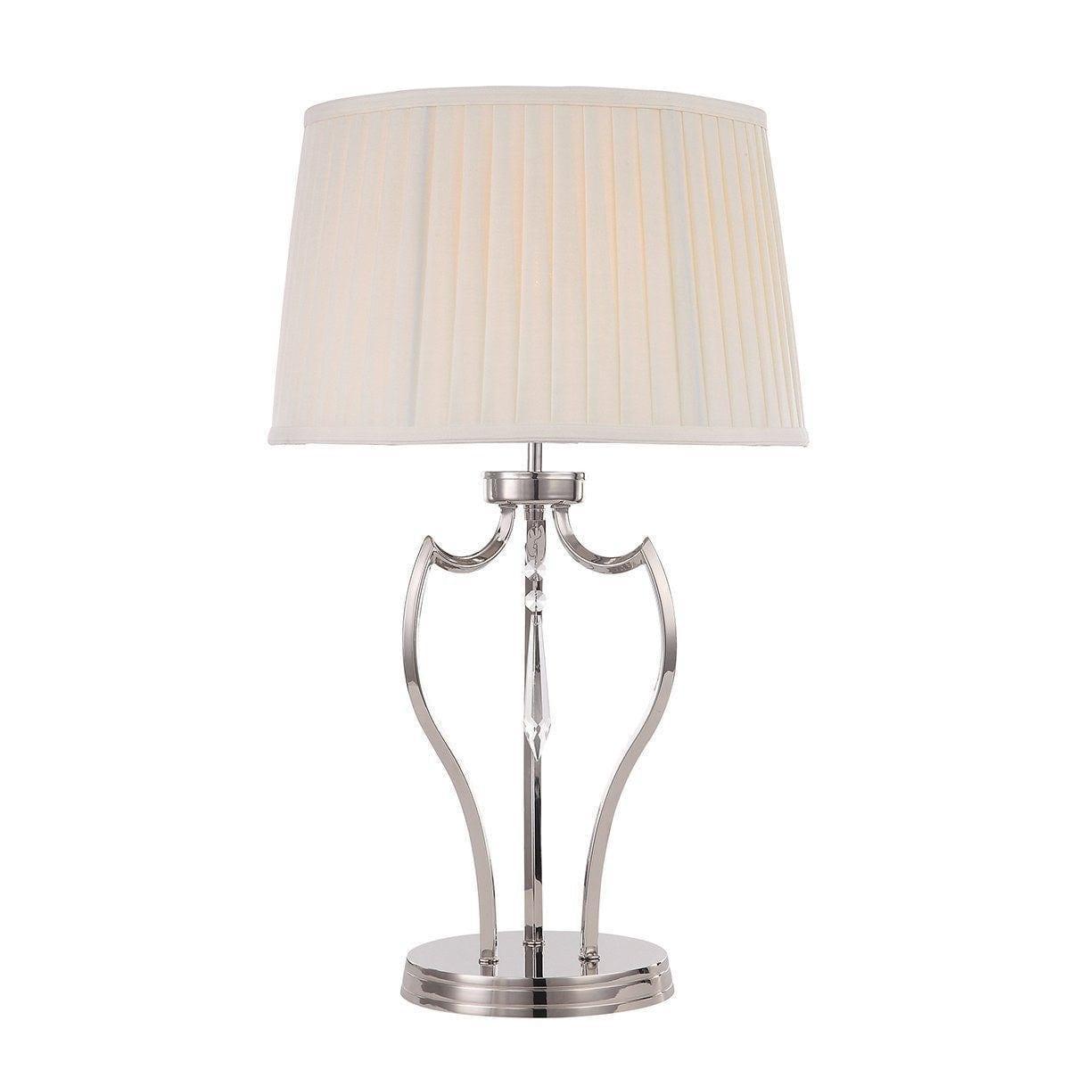 Elstead Pimlico Polished Nickel Table Lamp - Modern Bedside Lighting for Bedroom, Living Room & Office Decor