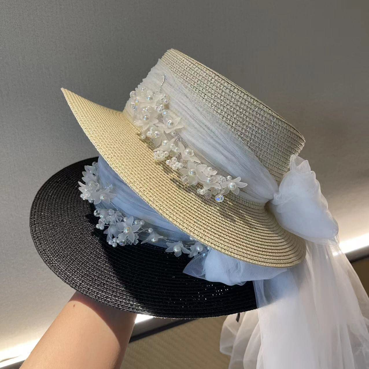 Women's & Men's UV Protection Straw Beach Sun Hat - Summer Fedora Boater Hat for Sun Safety & Style - Perfect for Beach Vacations, Pool Parties & Outdoor Adventures
