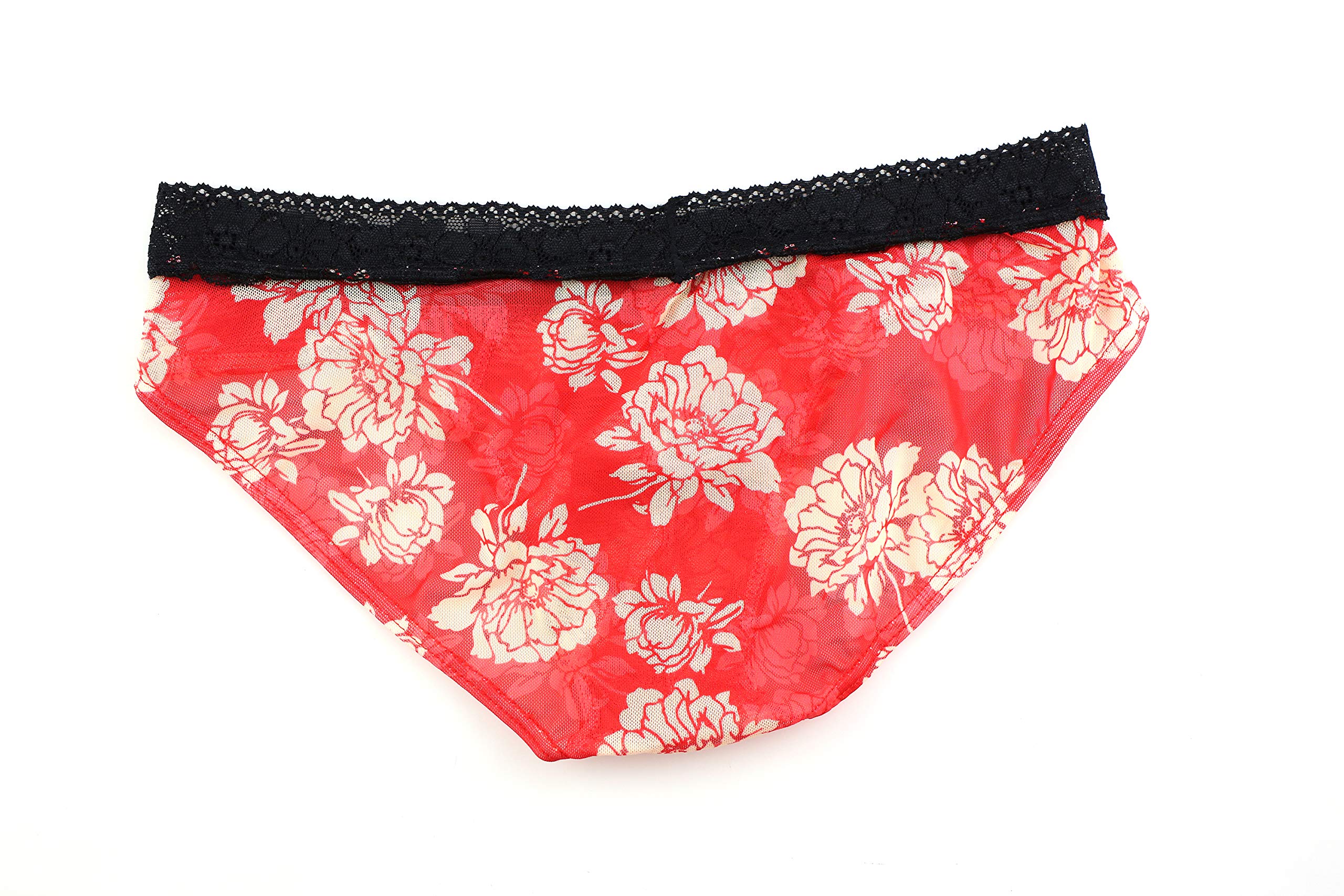COMLIFE Men's Nylon Lace Print Hip Bikini Briefs - Soft Comfortable Underwear for Daily Wear, Sleep & Intimate Moments