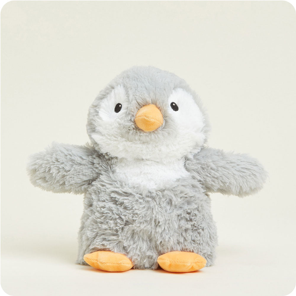 Gray Penguin Warmies - Ultra Soft Plush Stuffed Animal with Microwavable Heat Therapy for Kids & Adults - Perfect for Stress Relief, Cuddling, and Cold Weather Comfort
