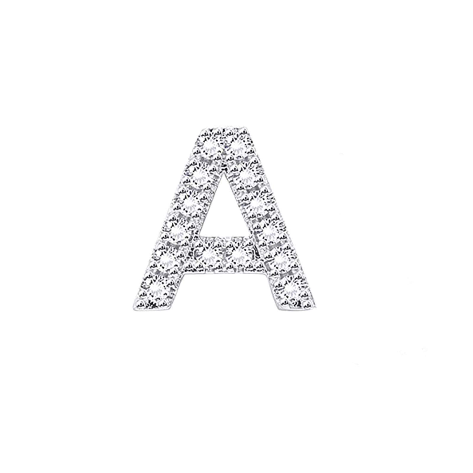 UINKISY Women's Initial Letter Stud Earrings - 5mm Zircon Silver Hoop Earrings for Women & Girls (AZ Capital Letter, Size L) | Perfect for Gifts, Parties & Everyday Wear