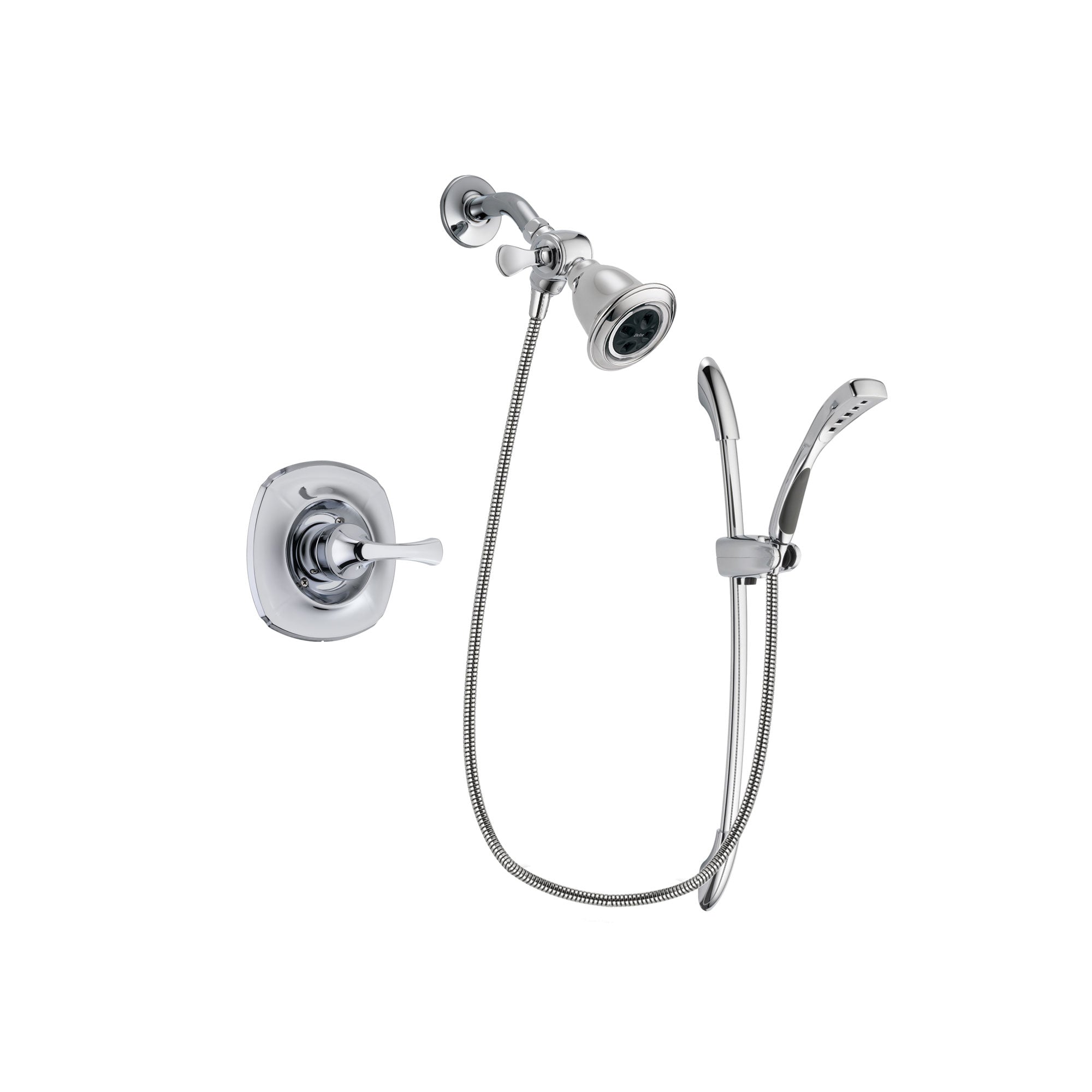 Delta Addison Chrome Finish Shower Faucet System with Water-Efficient Showerhead & Handheld Shower - Includes Rough-in Valve DSP0476V - Perfect for Modern Bathroom Renovations & Water Conservation