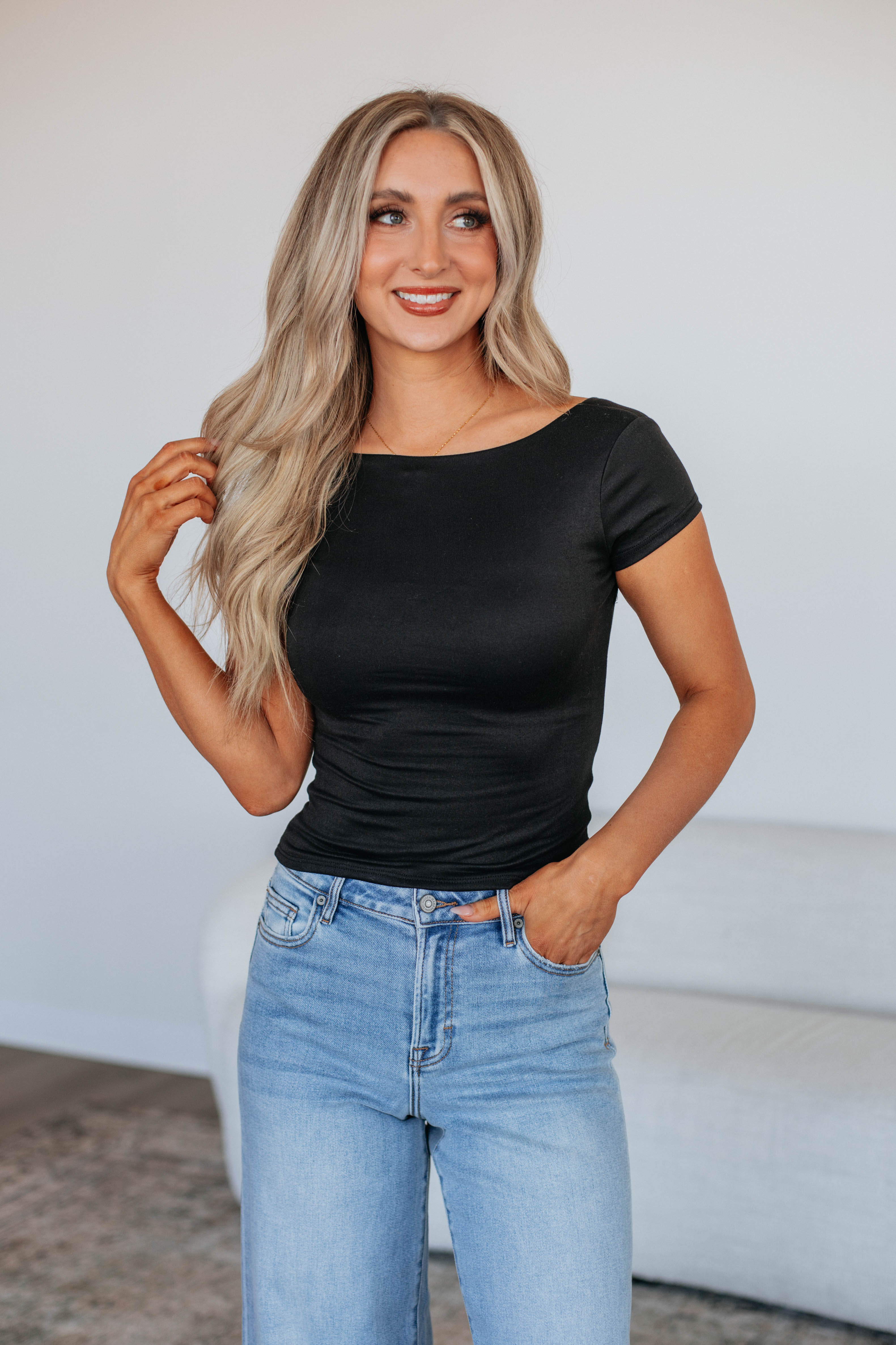 Jayla Basic Top for Women - Soft & Comfortable Black T-Shirt - Perfect for Casual Wear, Layering & Everyday Outfits