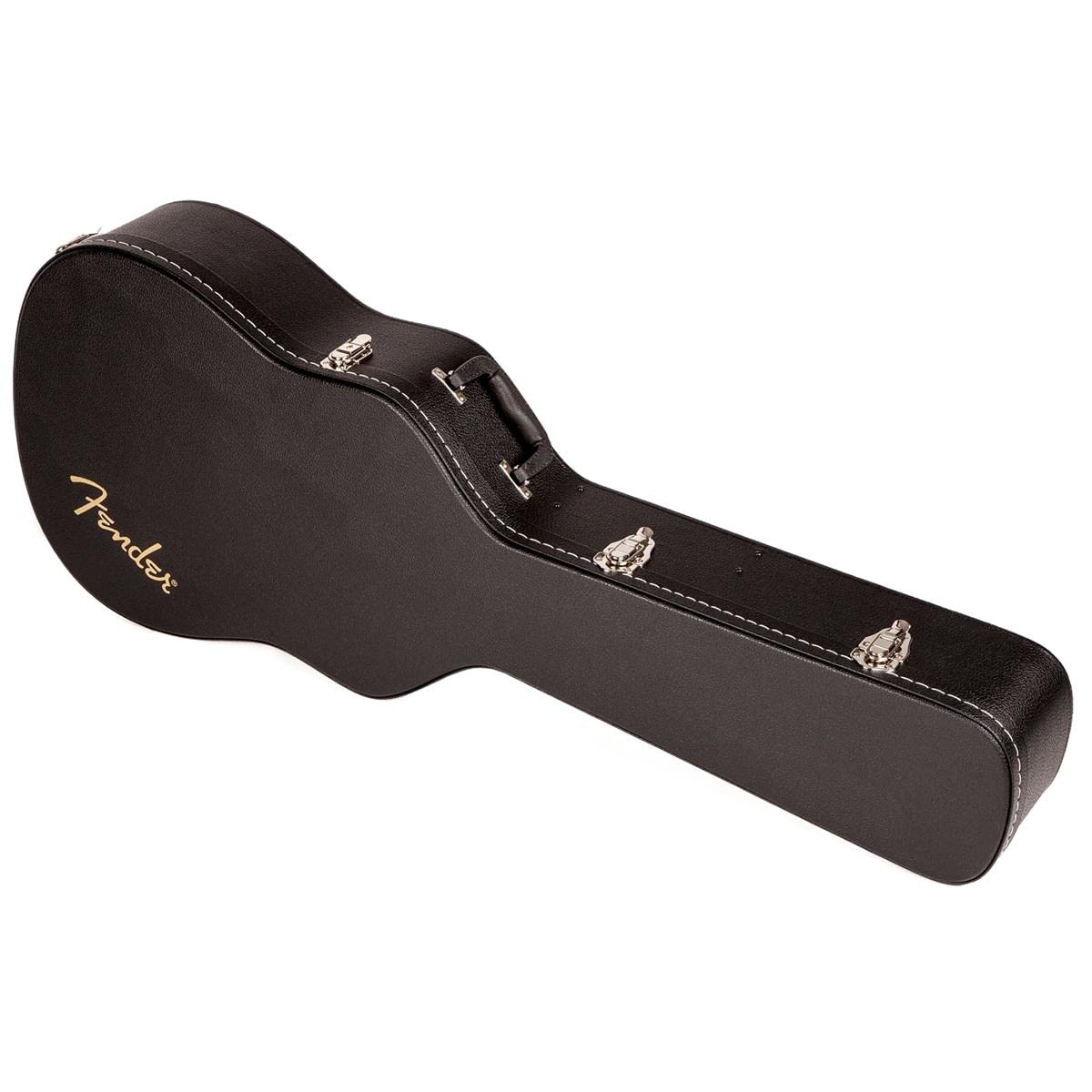 Fender Flat-Top Dreadnought Acoustic Guitar Case with 1-Inch Foam Padding - Protective Black Hard Shell Case for Guitar Storage & Travel Accessories - Perfect for Musicians, Performances & Studio Use
