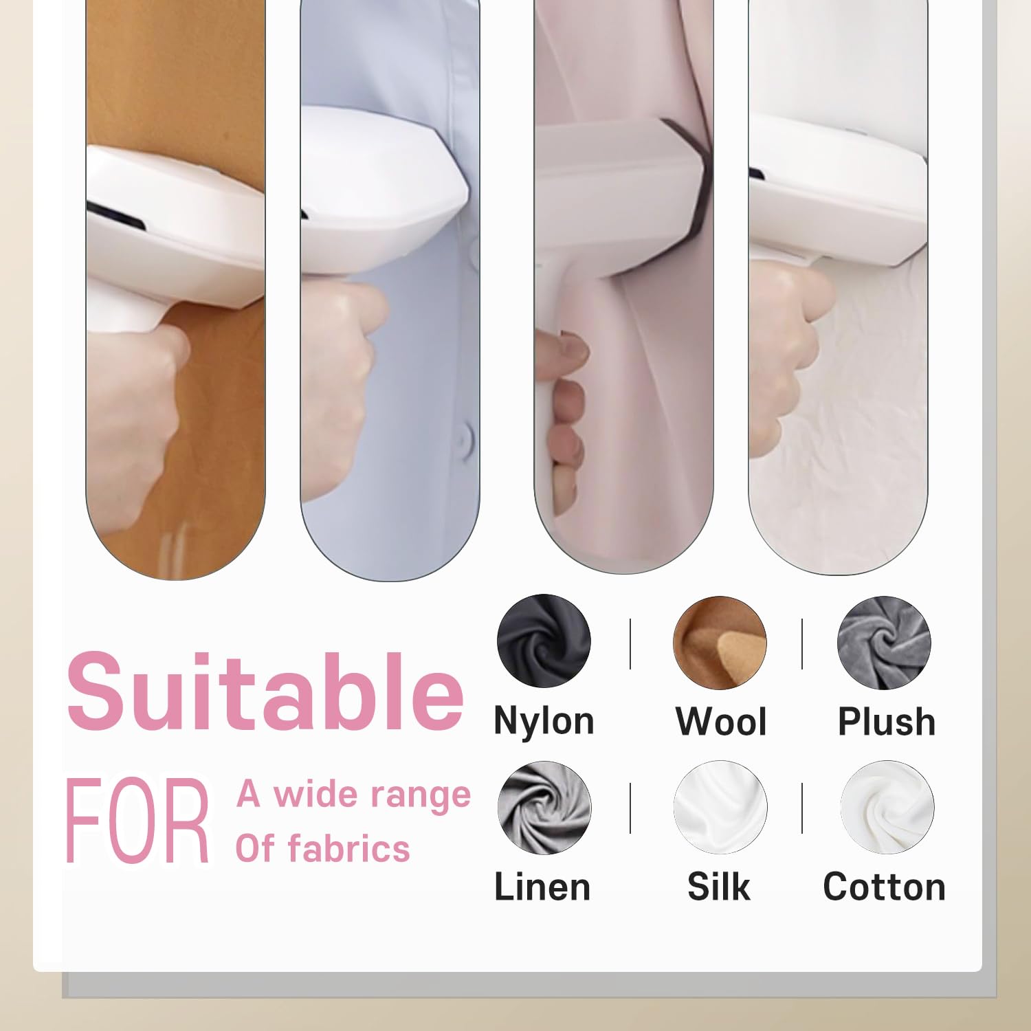 1500W Handheld Clothes Steamer - Portable Mini Garment Steamer with Fast 15-Second Heat Up & No Leak - Perfect for Home, Office & Travel (110/120V) - Quickly Remove Wrinkles from Shirts, Dresses & Suits for Professional Look