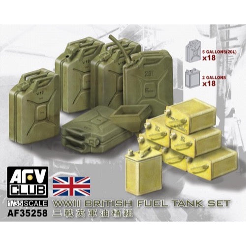 AFV 35258 1/35 Scale WW2 British Military Fuel & Water Tank Set - Perfect for Diorama, Model Building, and Historical Collectors