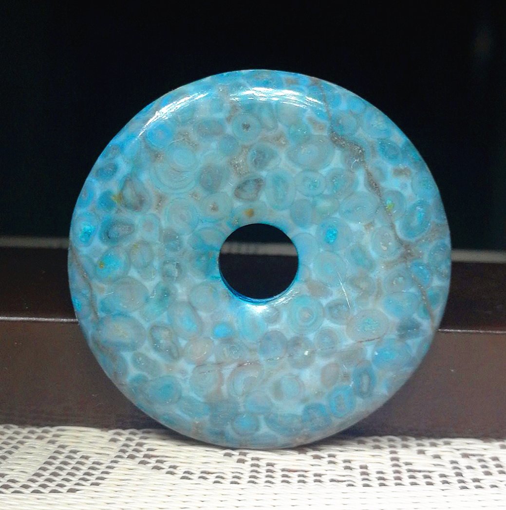 50mm Natural White Turquoise Donut Pendant Bead - DIY Jewelry Making Supplies for Necklaces, Bracelets & Craft Projects - 1 Piece 2