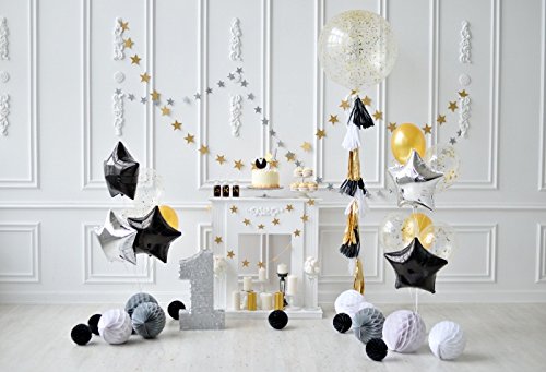 Yeele 5x4ft Birthday Backdrop for Baby's 1st Birthday Party - Candle Cake Balloon Banner Photography Background for Baby Shower, Infant Portrait & Photo Booth - Durable Vinyl Cloth for Photo Shoot & Video Props | Perfect for 1-Year-Old Boy/Girl Celebrations & Milestone Photography