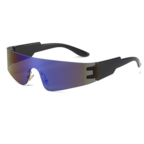 Black Frame-mirror Blue Lens