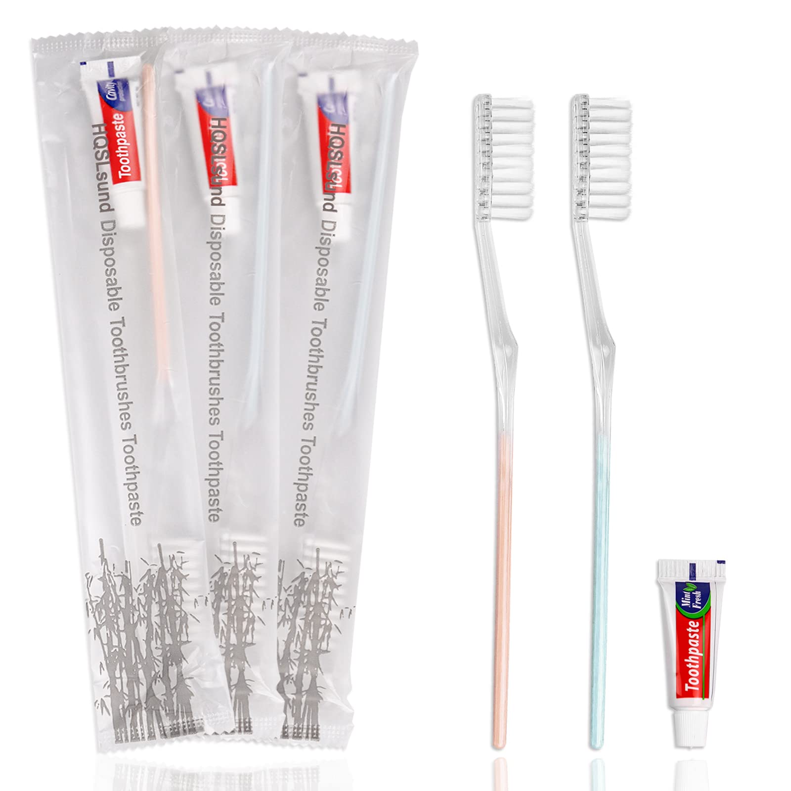 30 Pack Disposable Toothbrushes with Toothpaste - Individually Wrapped Soft Bristle Travel Toothbrush Kit for Camping, Hiking, Airplane & Emergency Use