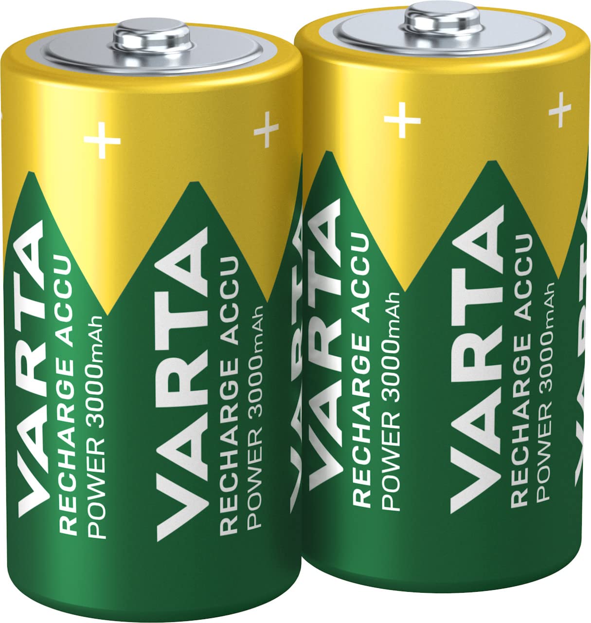 Varta High Capacity C Pre-Charged Rechargeable Batteries 3000mAh - 2 Pack for Flashlights, Toys, and Emergency Power Backup