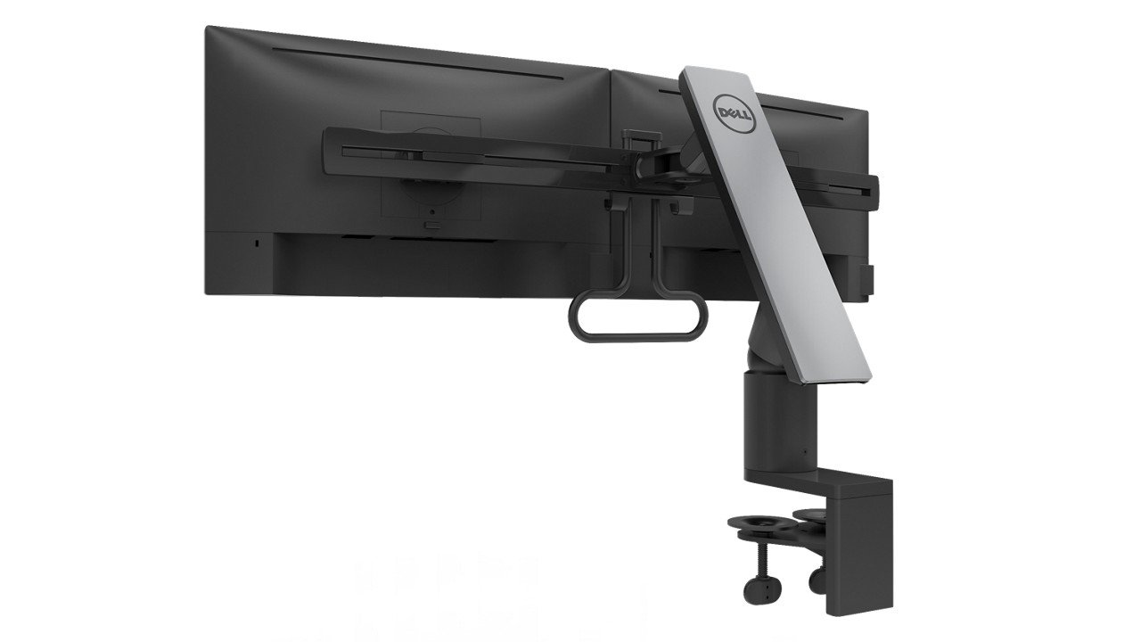 Dell MDA17 Dual Monitor Arm - Adjustable VESA Mount Stand for 13-32 Inch Screens, Black | Ergonomic Home Office & Gaming Setup