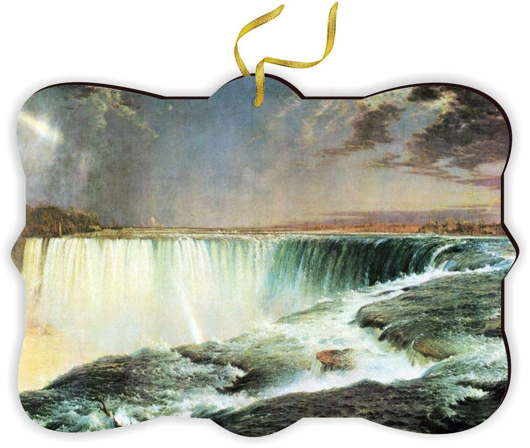 Frederick Edwin Church Niagara Falls Art Christmas Ornament - Elegant Hanging Decor with String for Tree, Car Rearview Mirror & Home Decoration